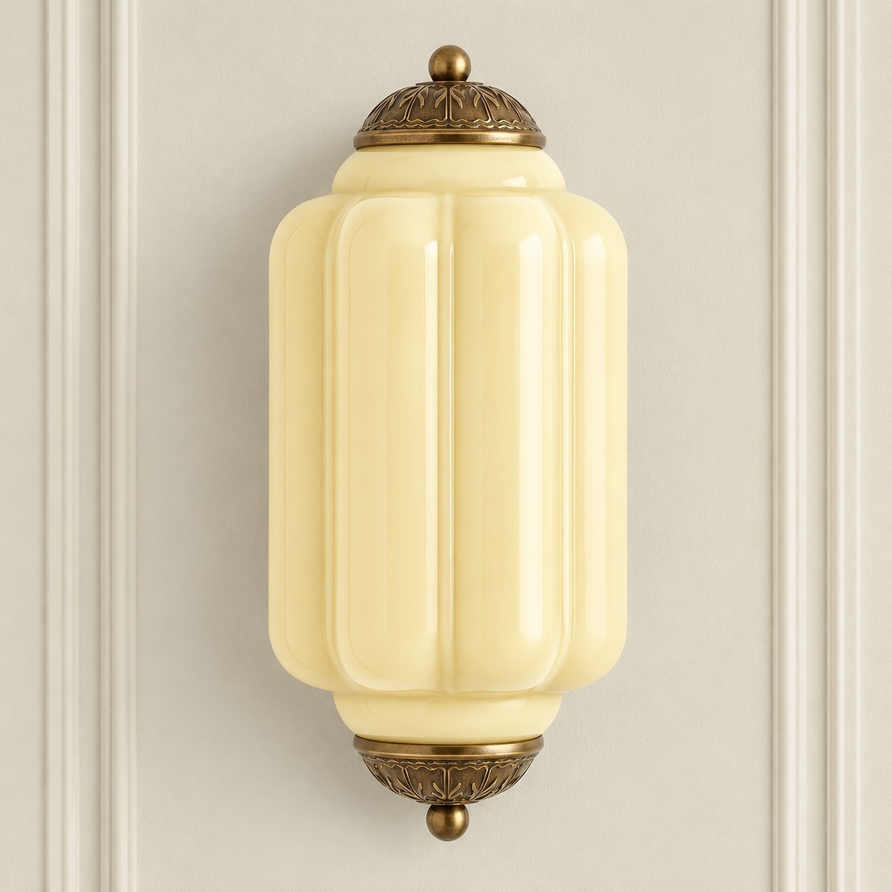 Michael Vintage Eloise Milk Glass Flush Wall Light