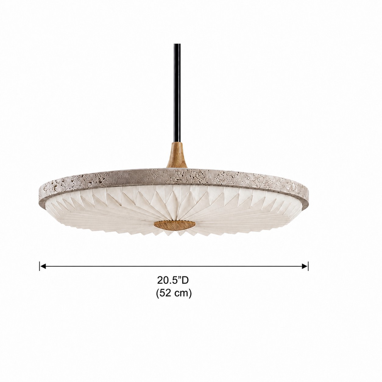 Aveline Modern Travertine Sunburst Saucer Pendant Light