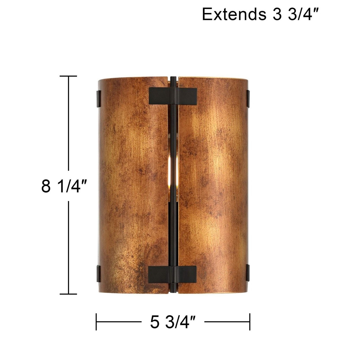 Zoe Industrial Rustic Bronze Cylindrical Metal Wall Sconce