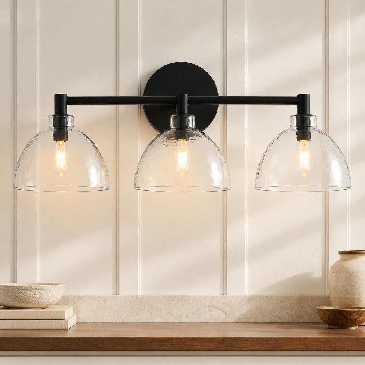 Keen Farmhouse Cooper Recycled Glass Dome Sconce