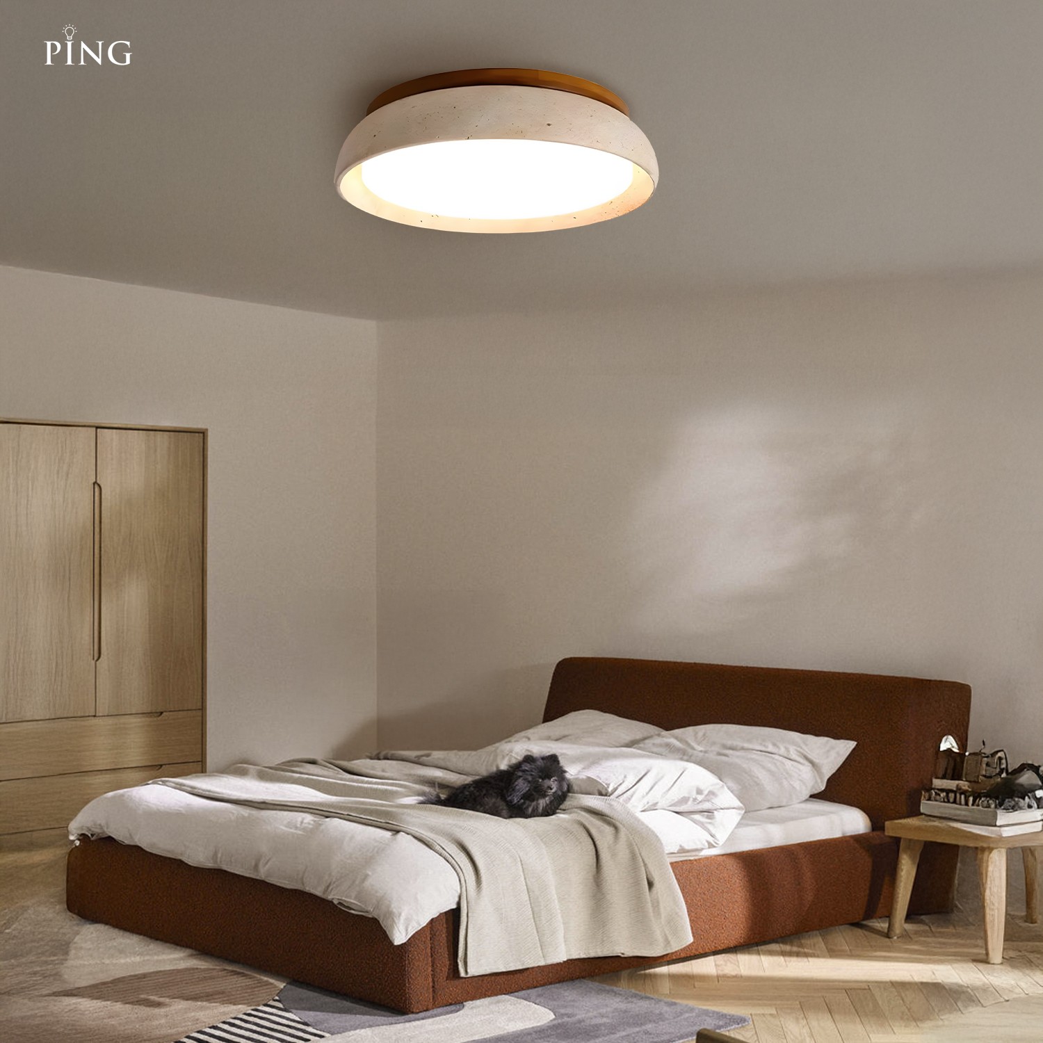 Nox Scandinavian Travertine Ceiling Light