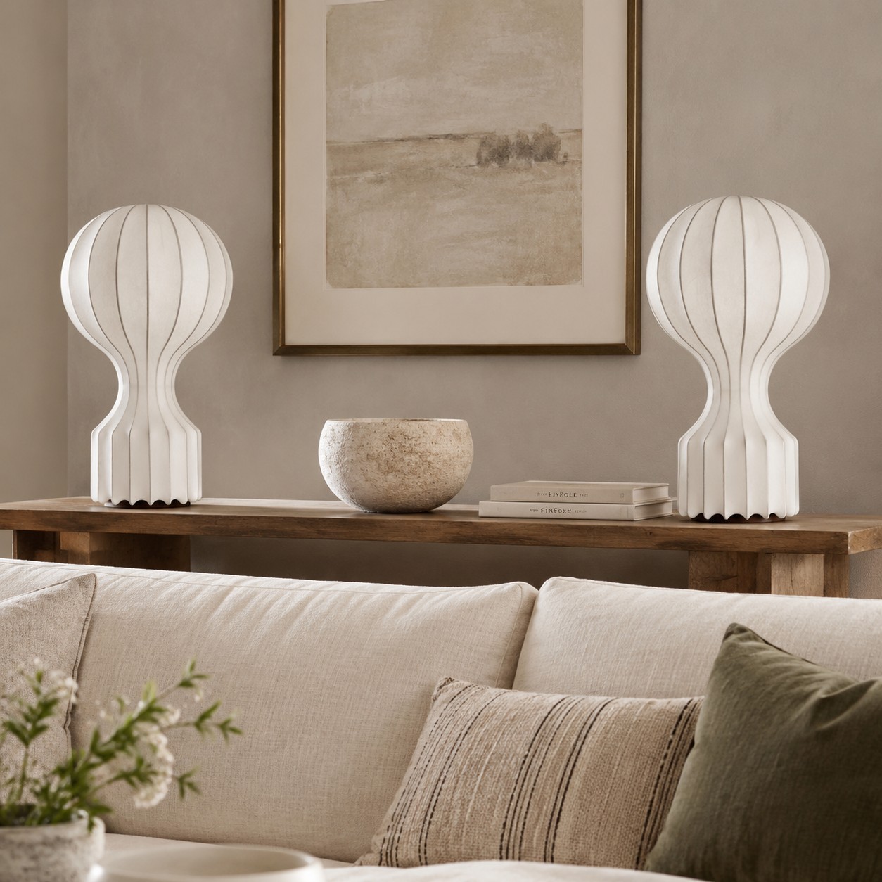 Tiago Wabi Sabi White Round Table Lamp