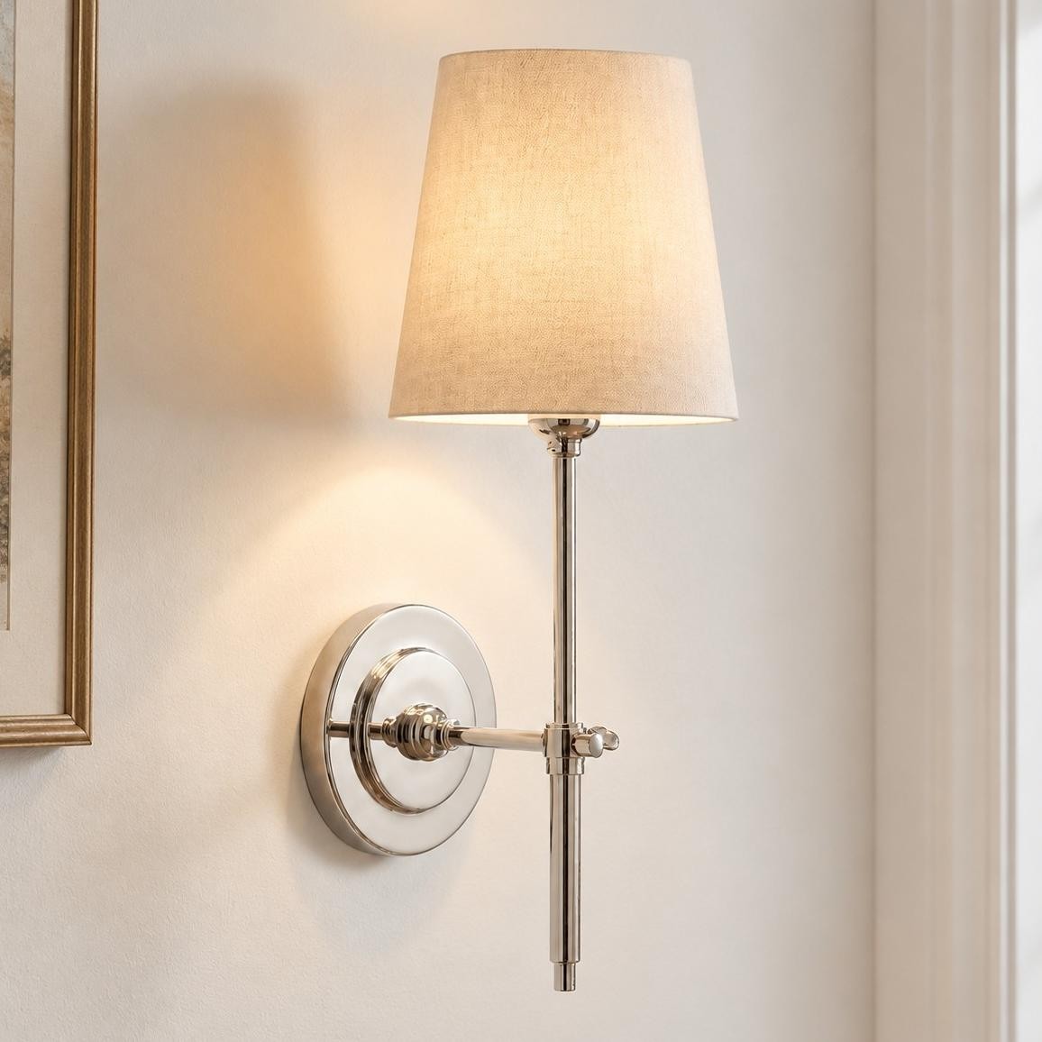 Ozuma One Light Wall Sconce with Linen Shade