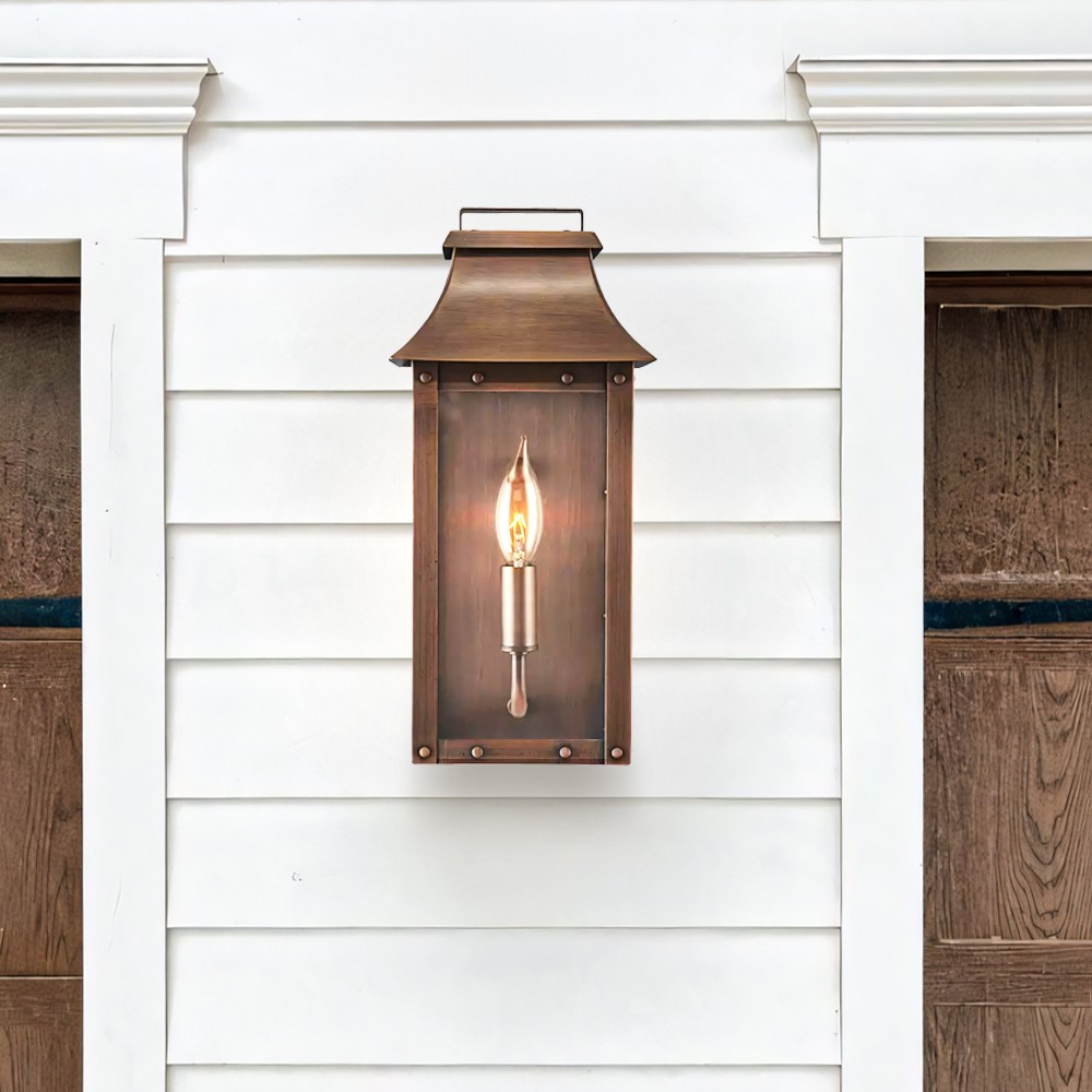 Montague Vintage Brass Outdoor Waterproof Wall Mounted Lantern Sconce