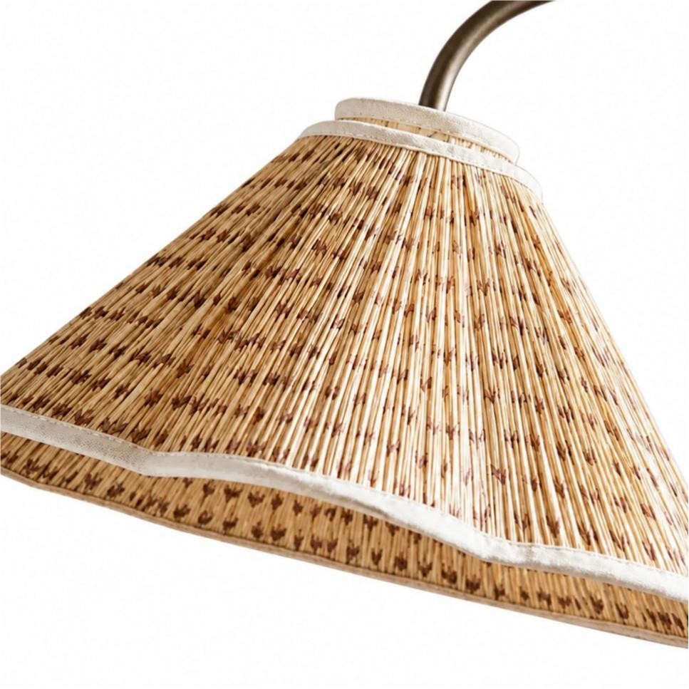 Maelis Vintage Pleated Shade Gooseneck Floor Light