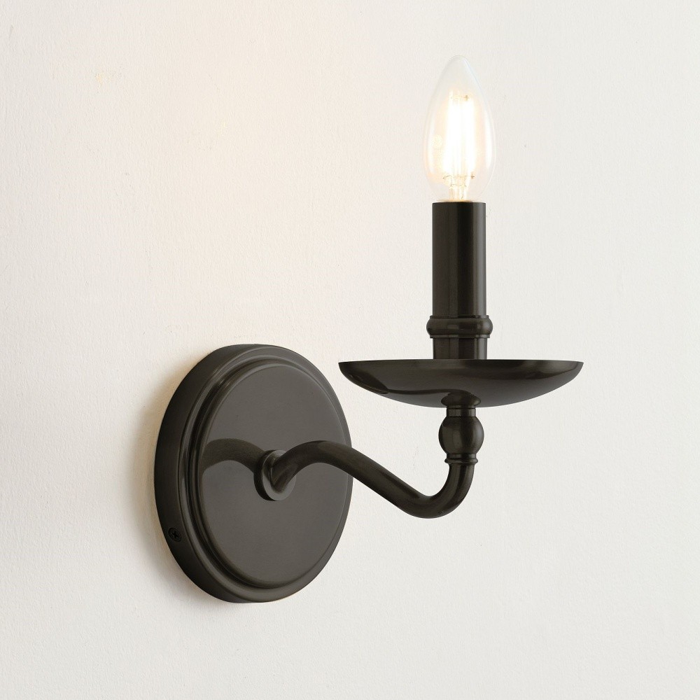 Calvert Vintage Candle Shape Metal 1/2 Light Wall Light