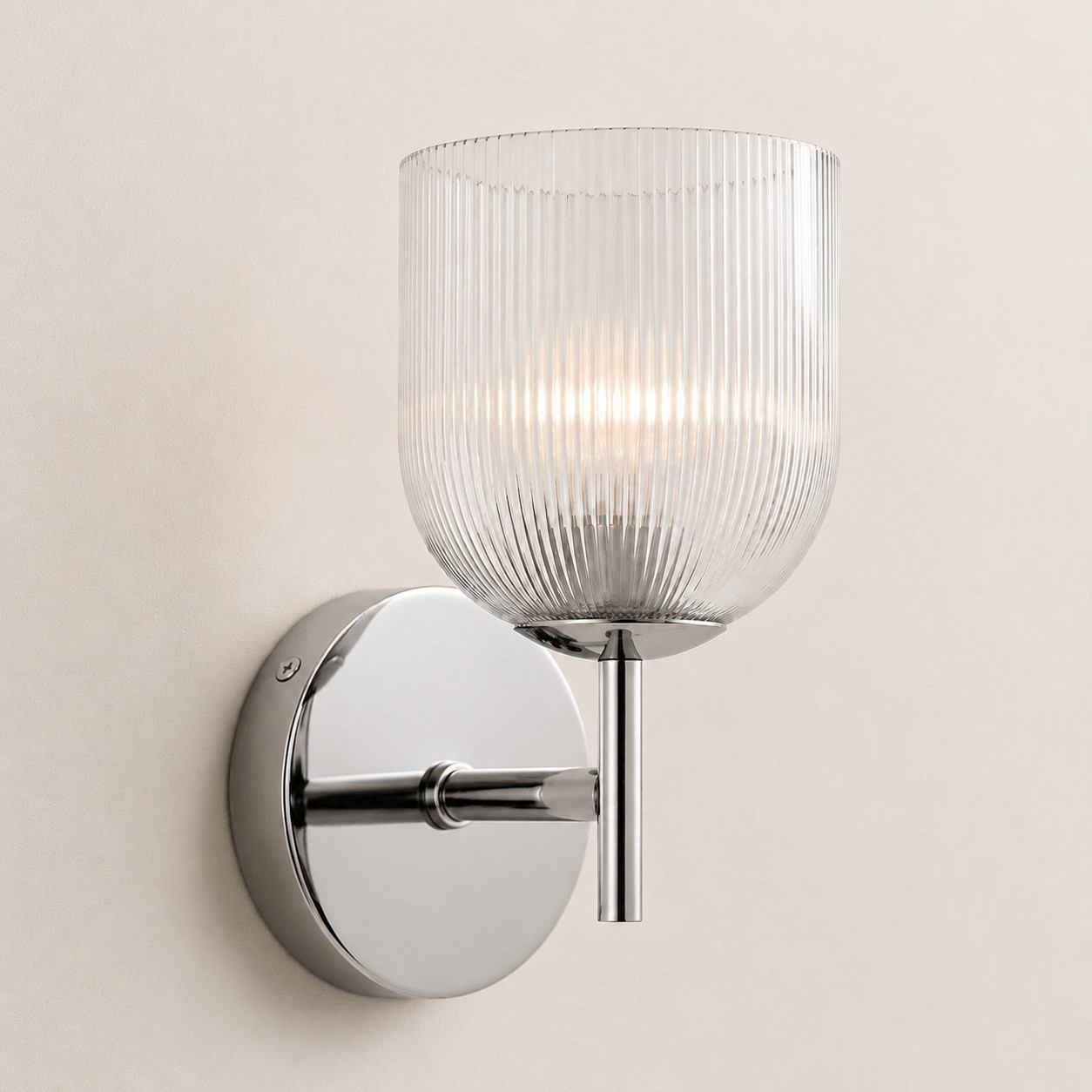 Alain Cooper Ribbed Glass Wall Sconce