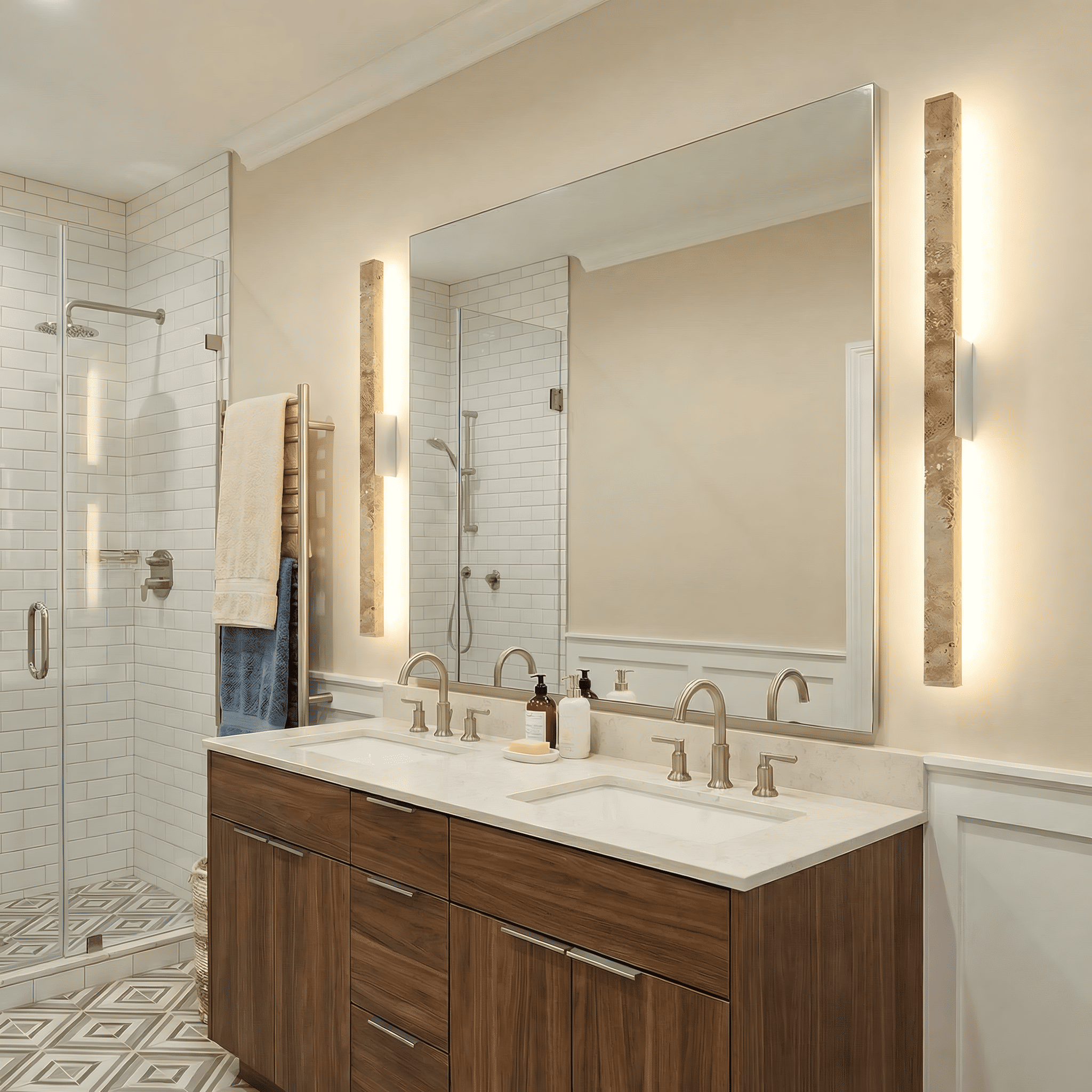Jarvis Minimalist Travertine Linear LED Wall Lamp