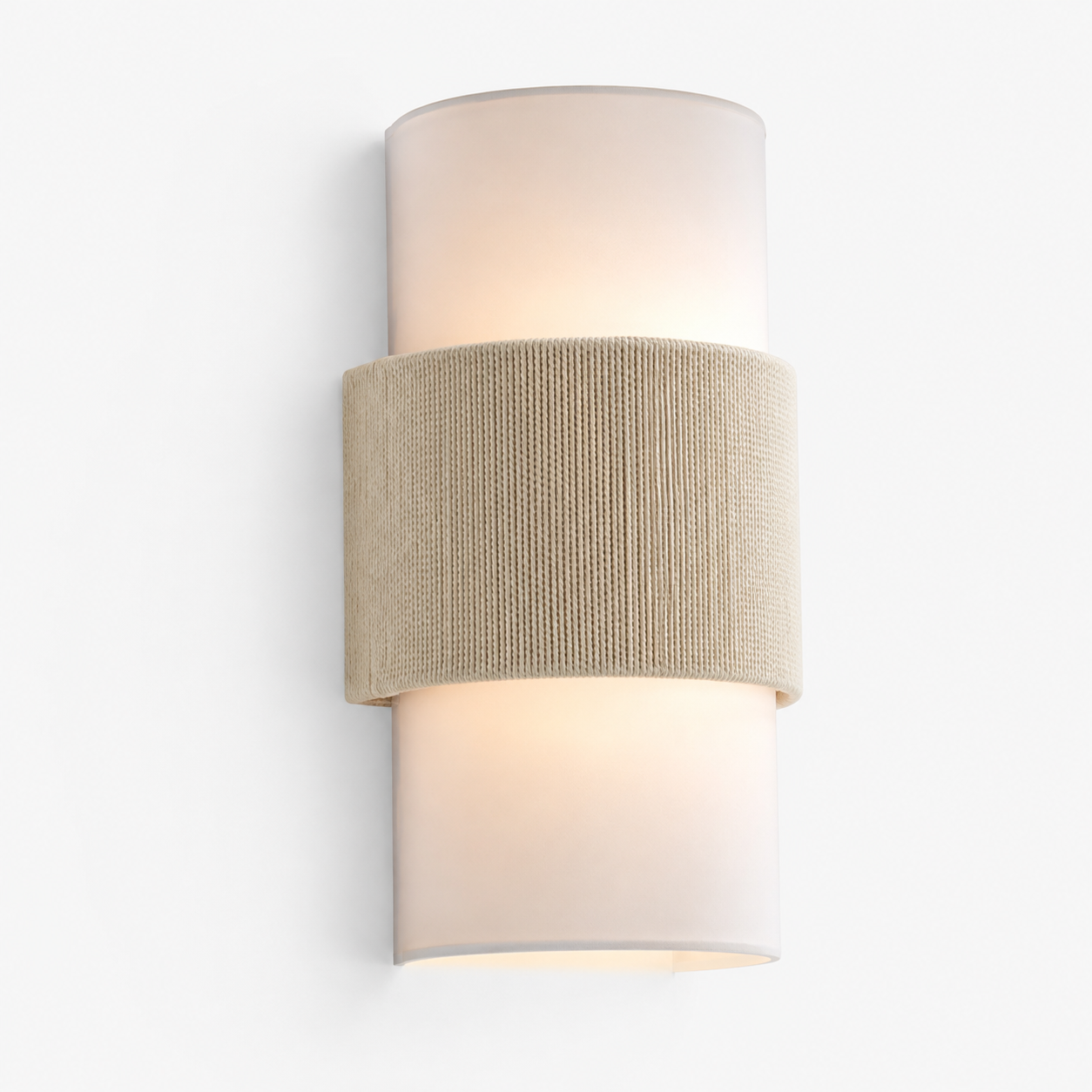 Corin Scandinavian Linen Cylinder Wall Sconce