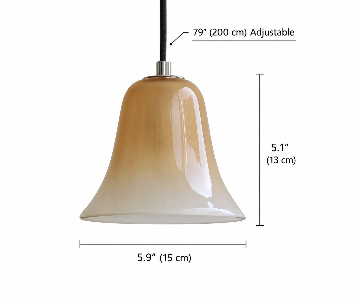 Lucas Modern Gradient Bell-Shaped Glass Single Pendant Light