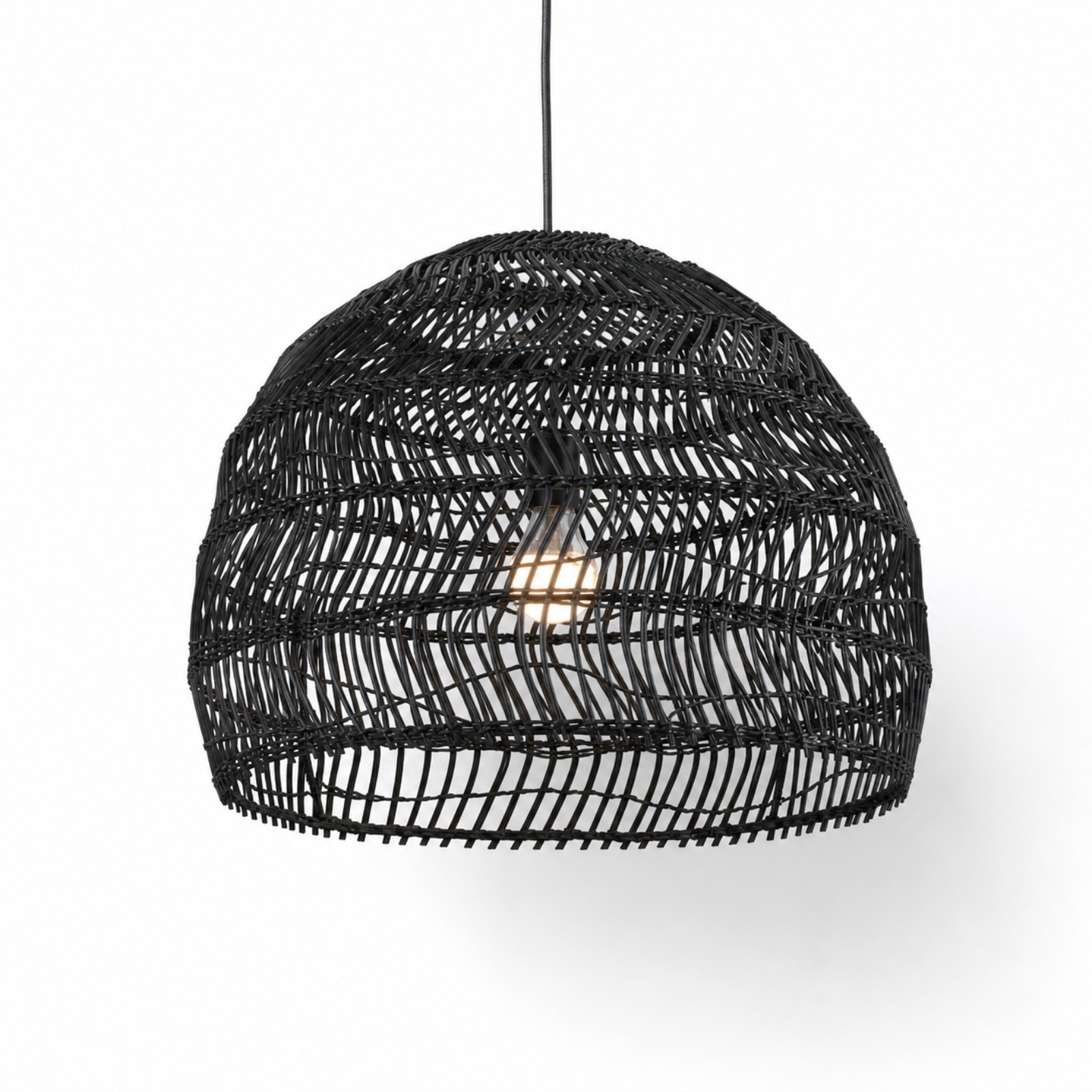 Juno Scandinavian Boho Woven Wicker Rattan Pendant Light
