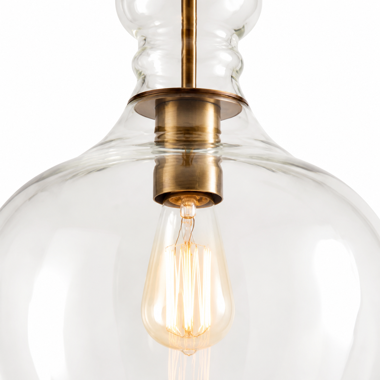 Yates Industrial Clear Glass Pendant Light