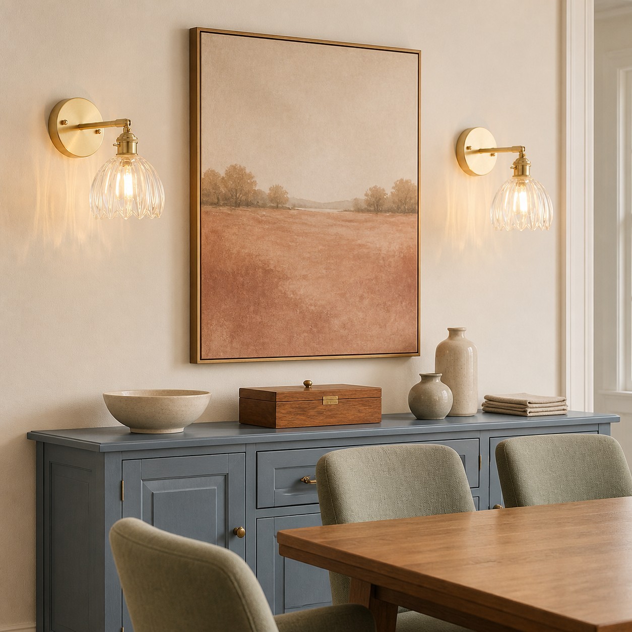 Elara Vintage Glass Tulip Sconce