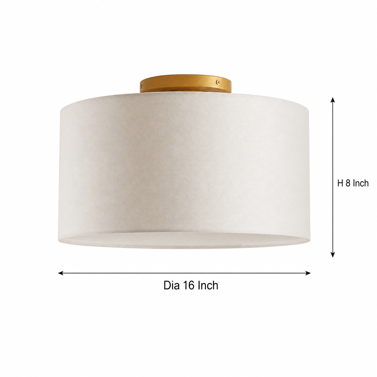 Joram White Linen Drum Ceiling Light