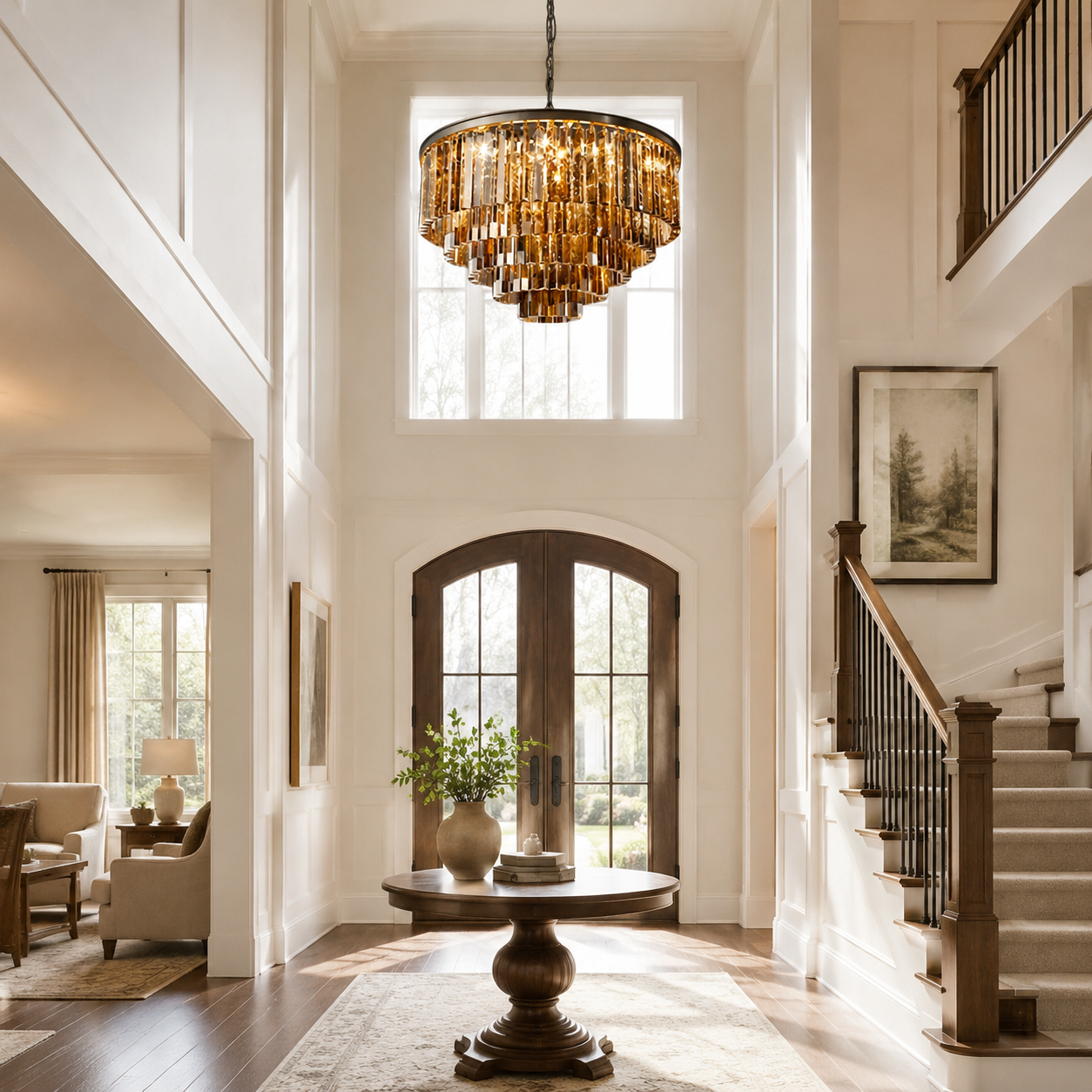 Guinevere Vintage Luxury Tiered Round Crystal Chandelier
