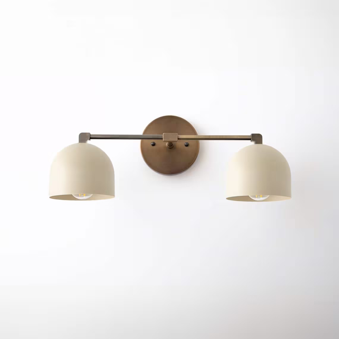 Astair Nordic Metal Deep Dome Vanity Wall Sconce in Rustic Brass