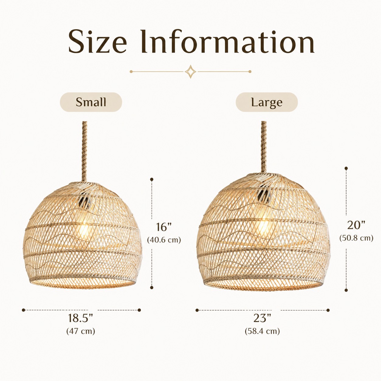 Laura Bohemian Style Bleached Rattan Pendant Light
