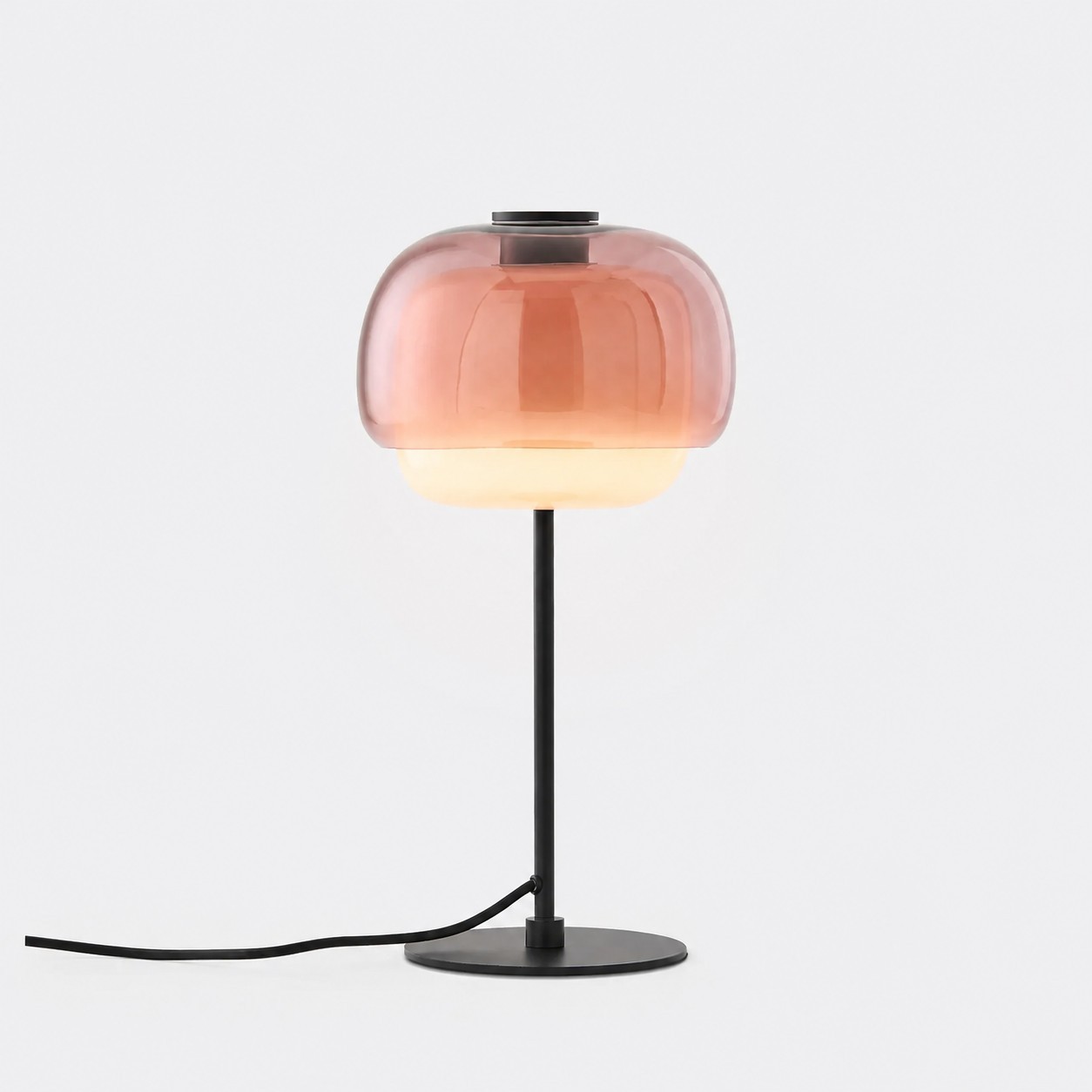 Xyndrae Modern Nordic Double-Layered Tinted Glass Table Lamp
