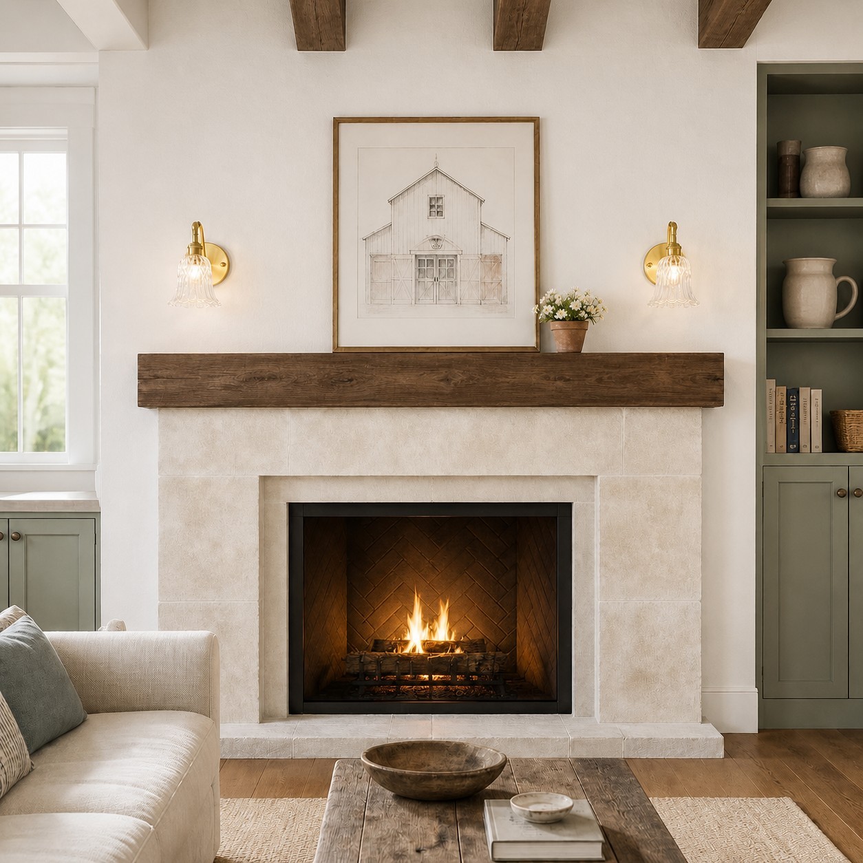 Alaric French Brass And Glass Wall Sconce
