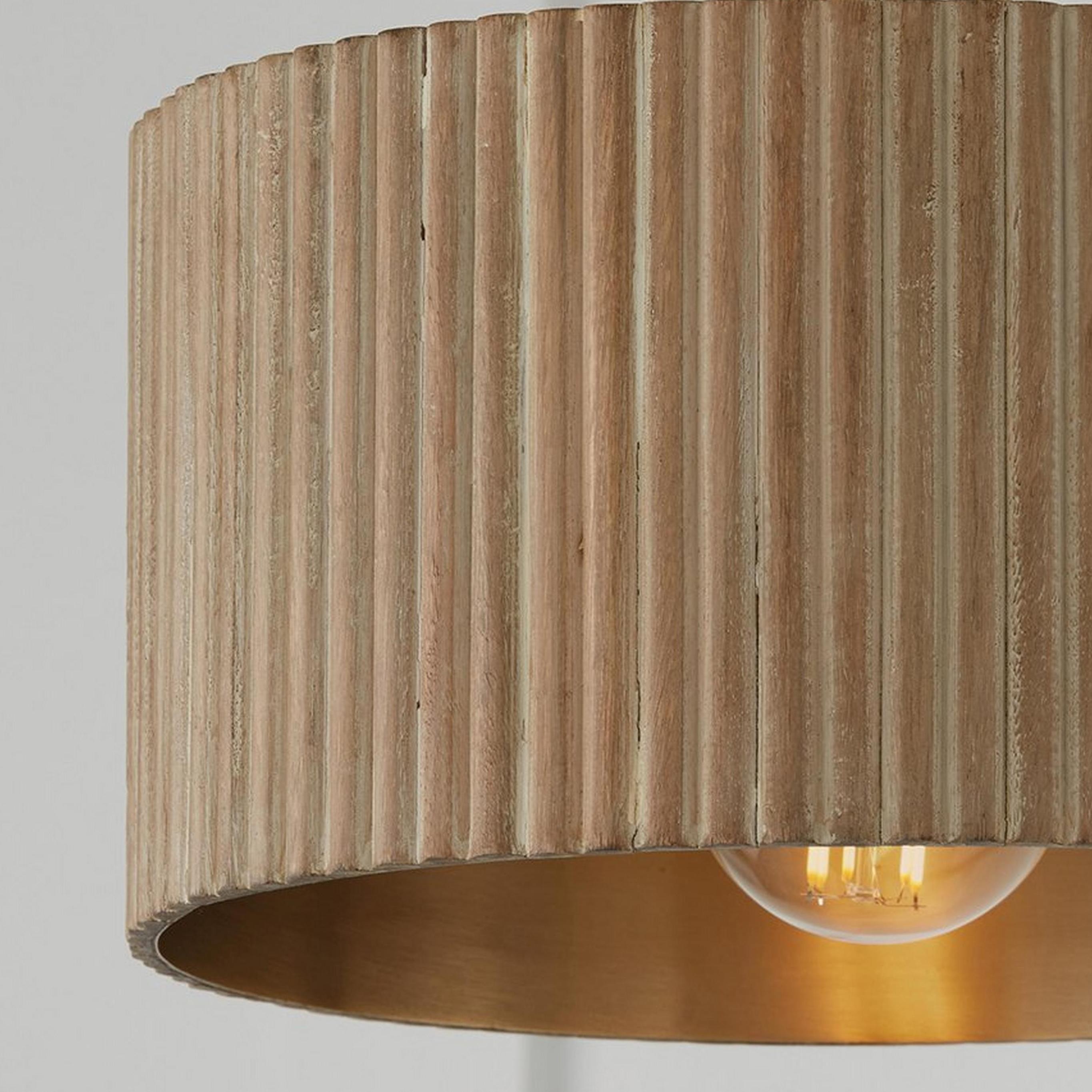 Jovani Farmhous Fluted Resin Drum Ceiling Light