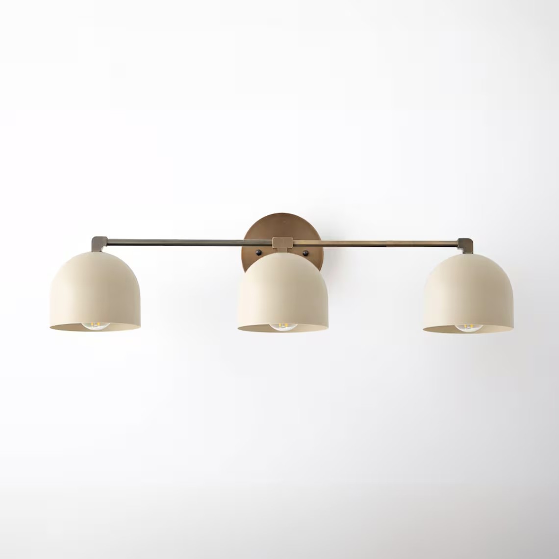 Astair Nordic Metal Deep Dome Vanity Wall Sconce in Rustic Brass