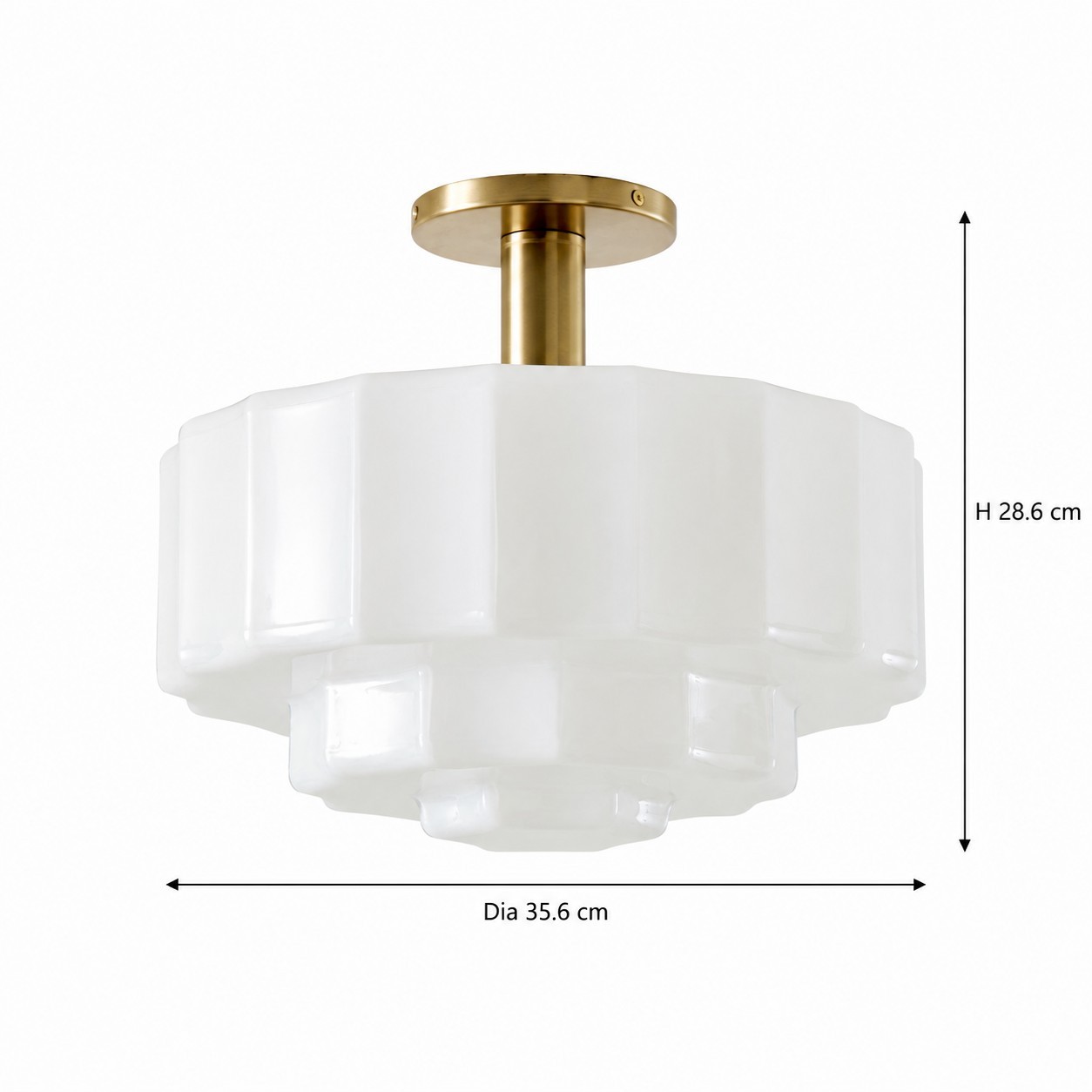 Ellis Retro Milk White Glass Ceiling Light