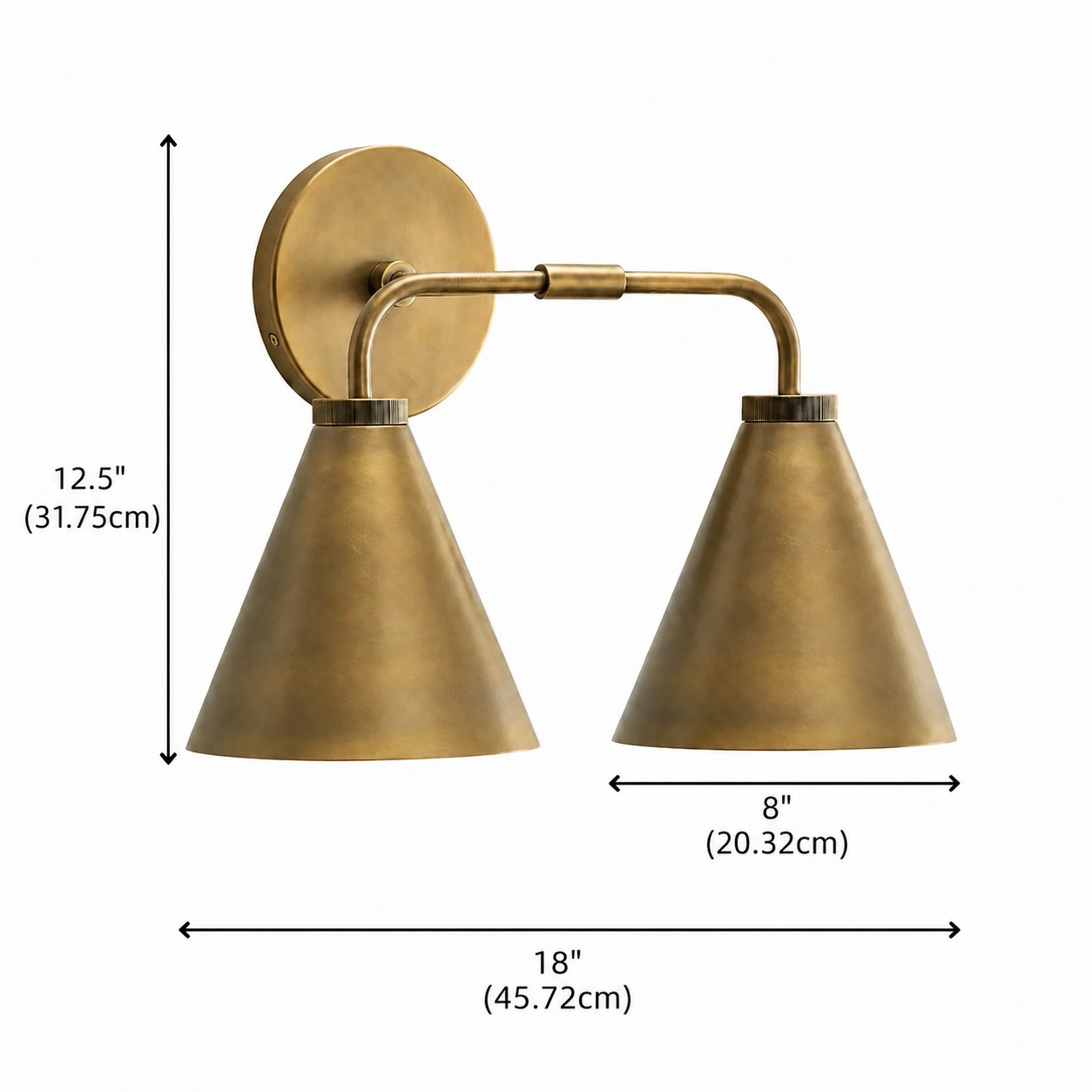 Kaelen Retro Cooper Cone Sconce Light