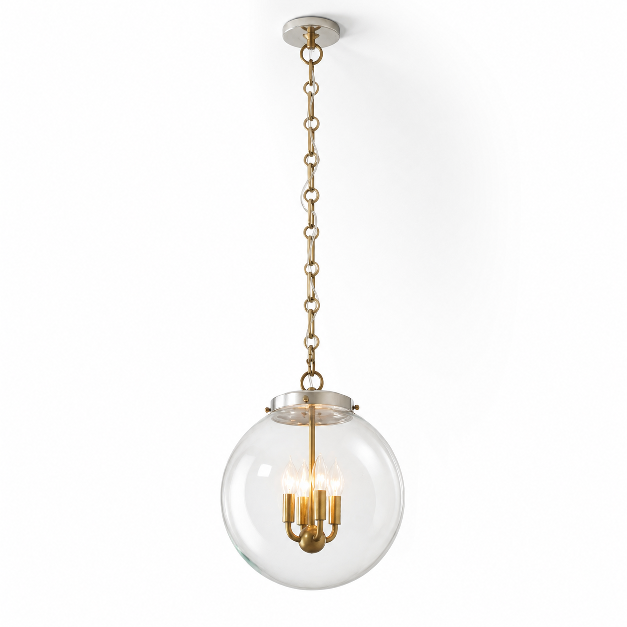 Oona Farmhouse Gold Glass Globe Pendant Light