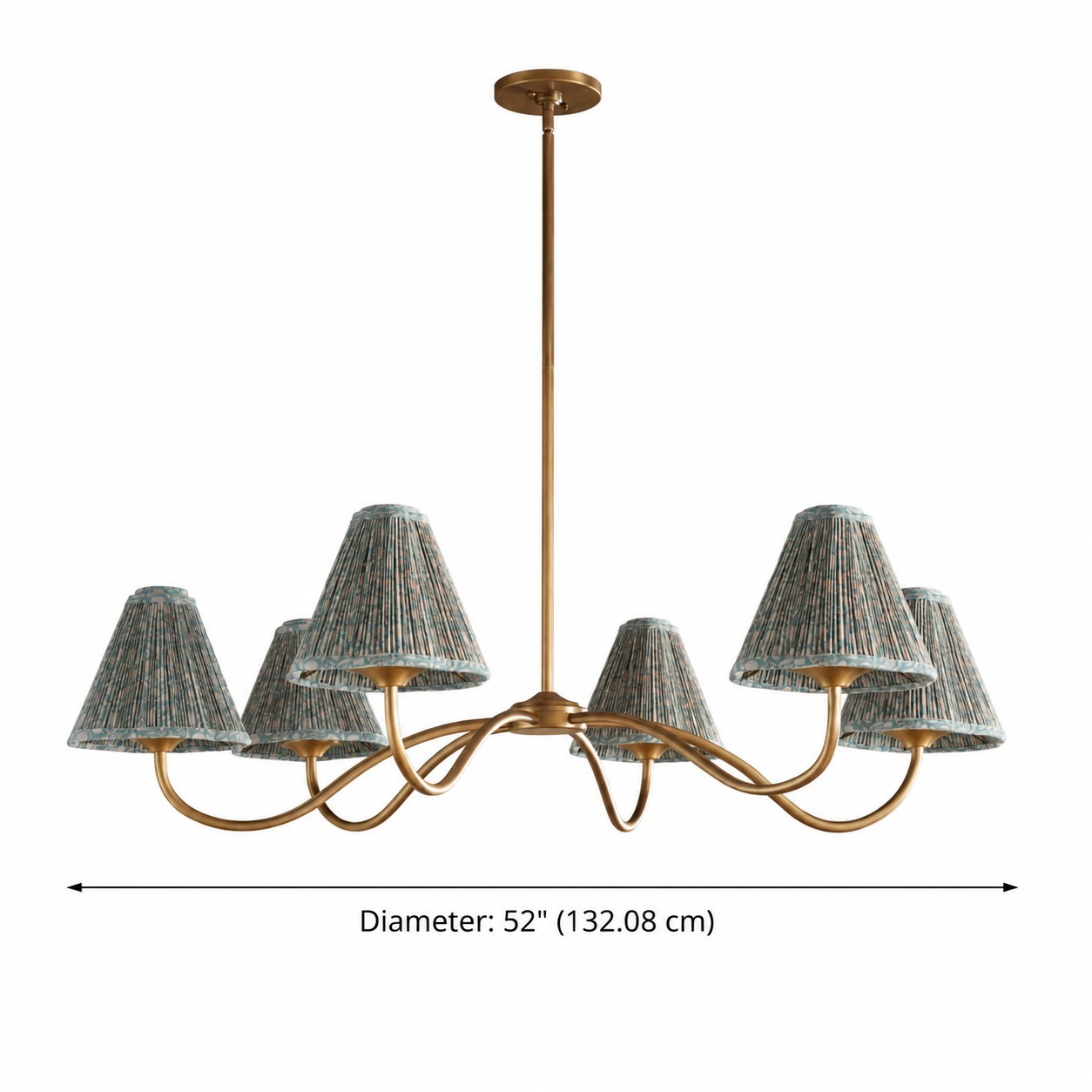 Lysandra Floral Pattern Fabric Branch Pendant Light