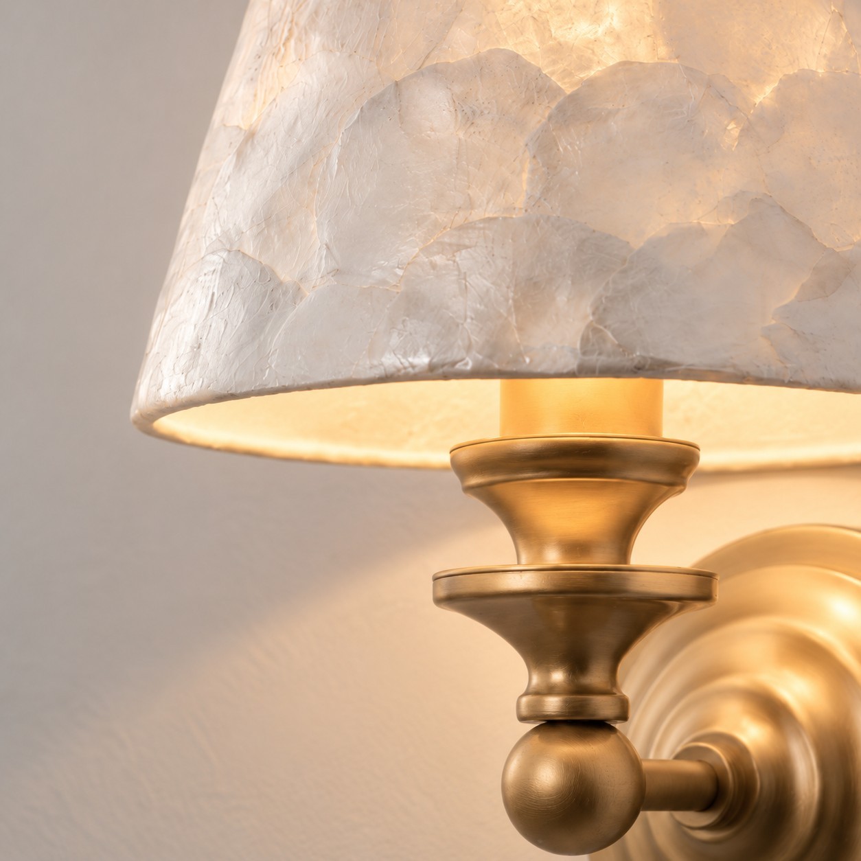Joel Retro Brass Shell Shade Wall Sconce