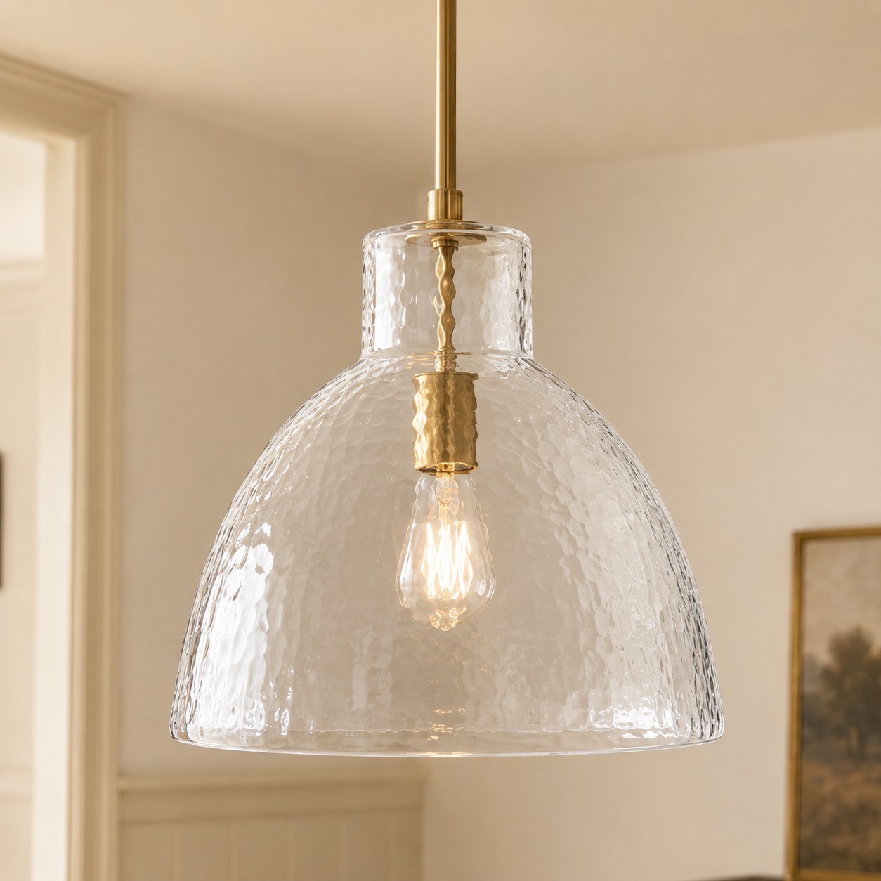 Keen Farmhouse Glass Dome Pendant Light