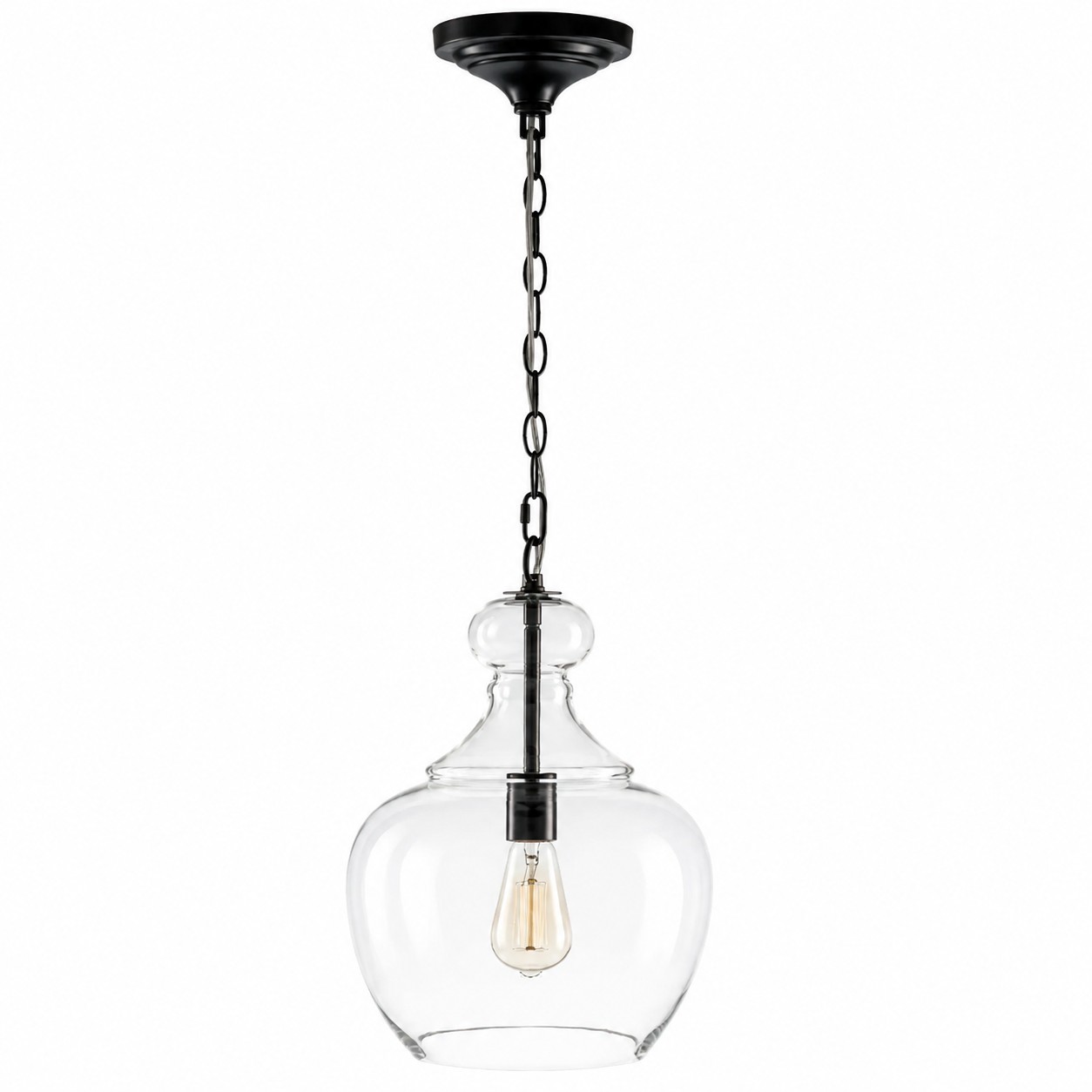 Yates Industrial Clear Glass Pendant Light