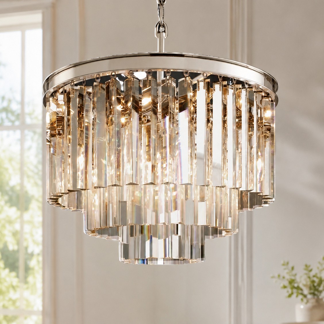 Guinevere Vintage Luxury Tiered Round Crystal Chandelier