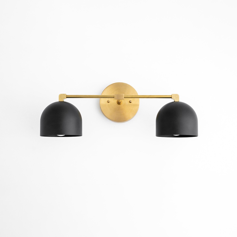 Astair Nordic Metal Deep Dome Vanity Wall Sconce in Rustic Brass