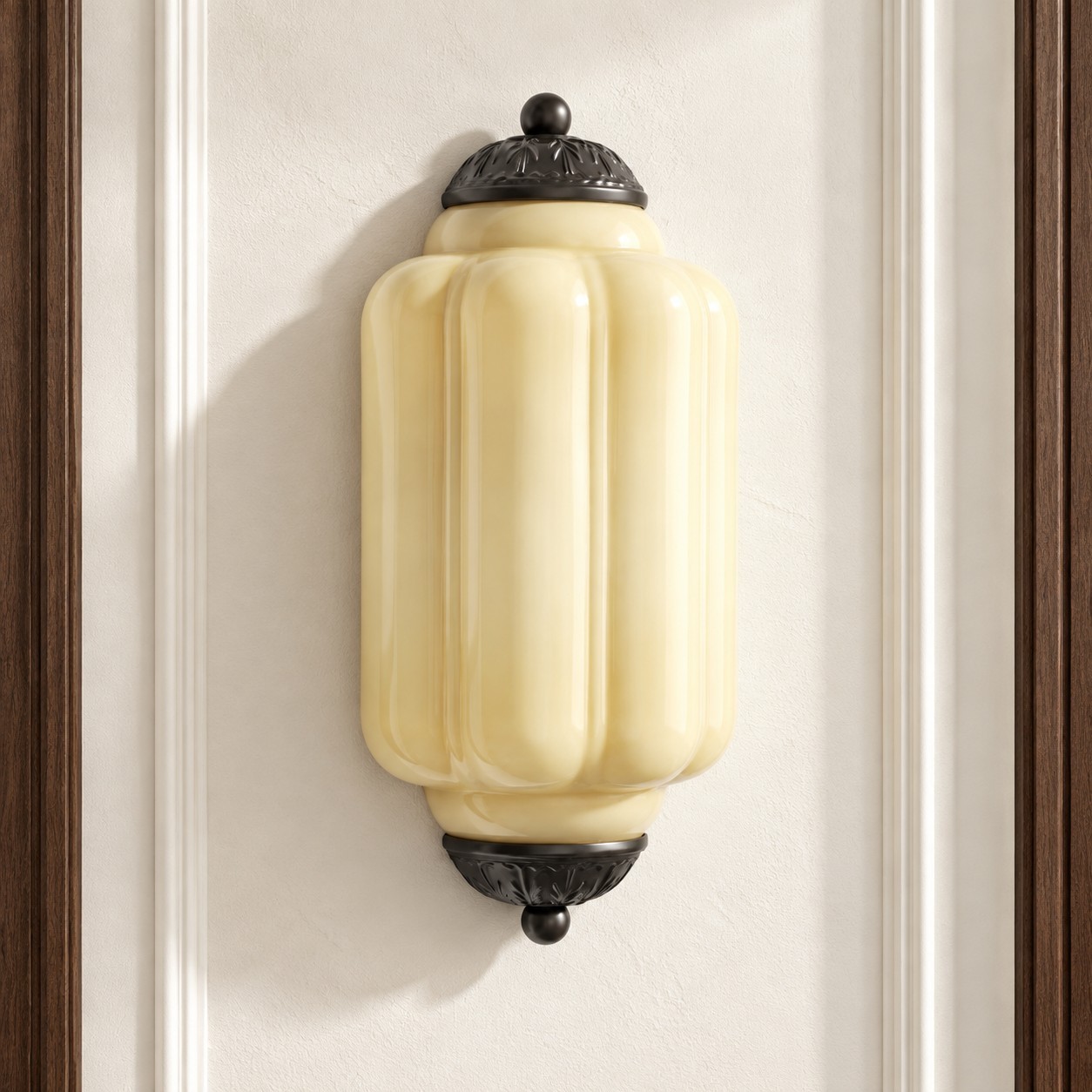 Michael Vintage Eloise Milk Glass Flush Wall Light