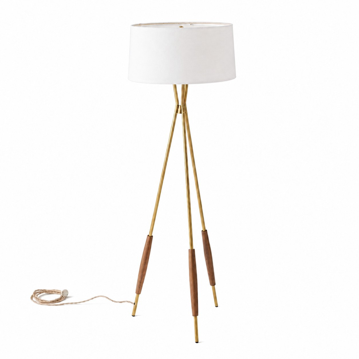 Kimaya Japanese Wabi Sabi Wood Tripod Floor Lamp
