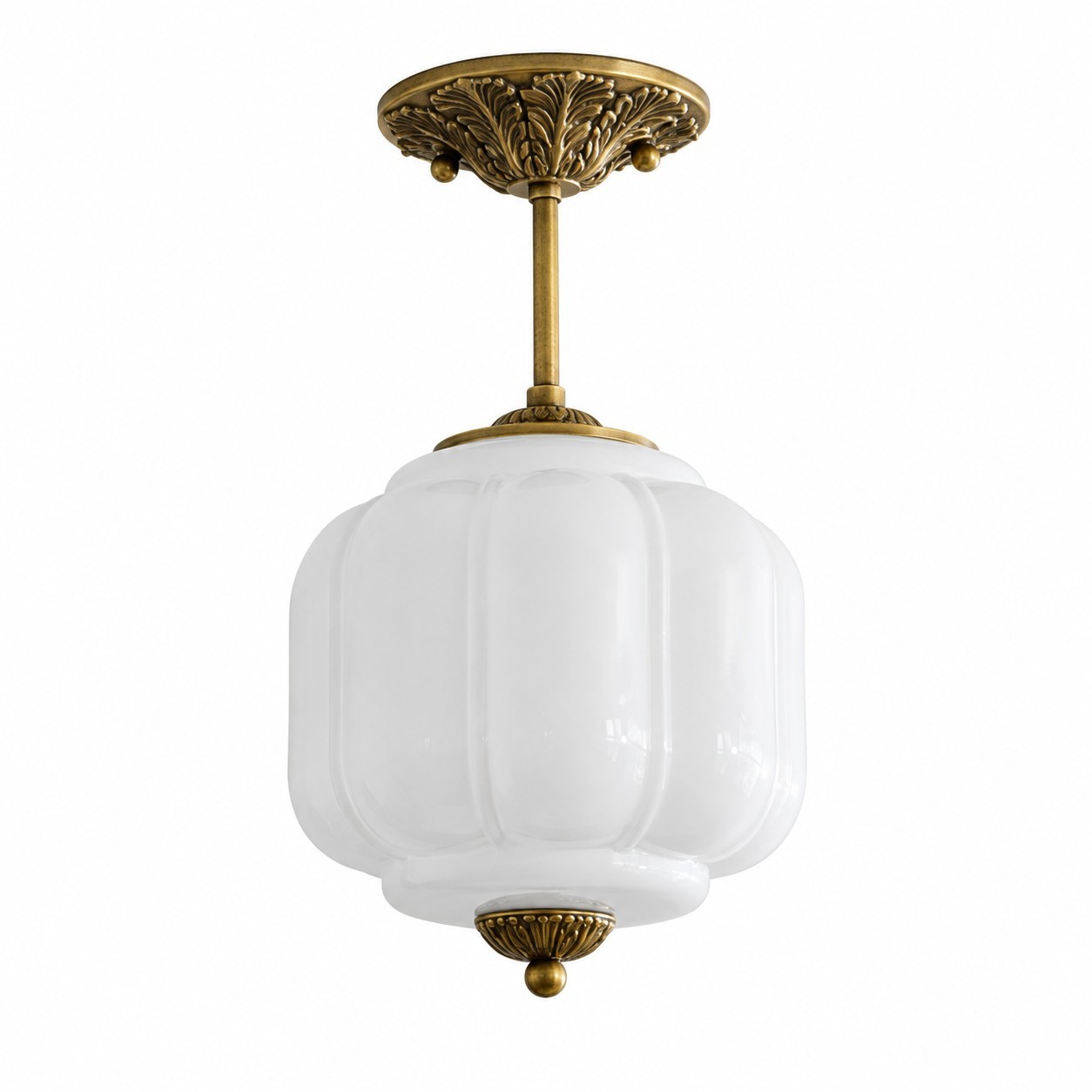 Conran Vintage Milk Glass Lantern Eloise Ceiling Light