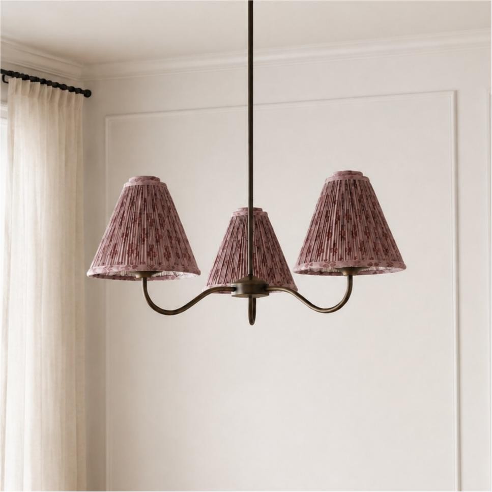 Lysandra Floral Pattern Fabric Branch Pendant Light