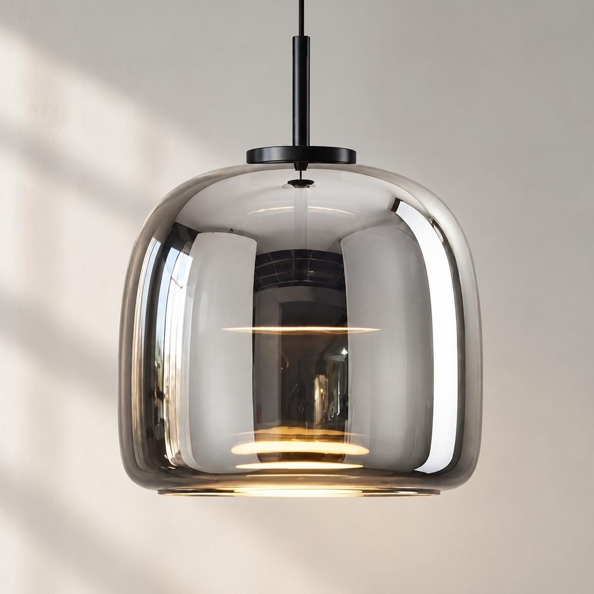 Raith Mouth Blown Glass Shade Pendant Light