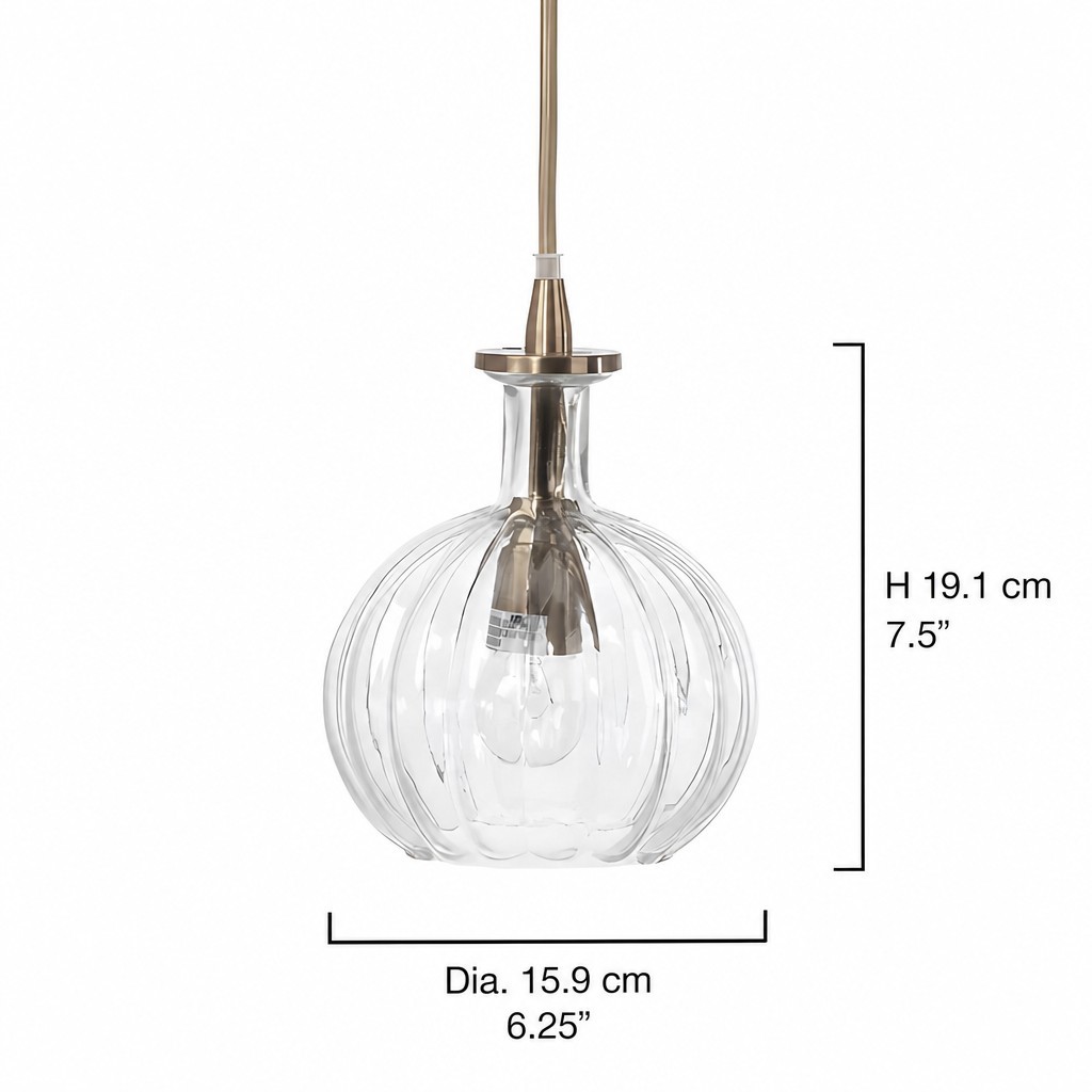 Billie Modern Ribbed Glass Carafe Pendant Light