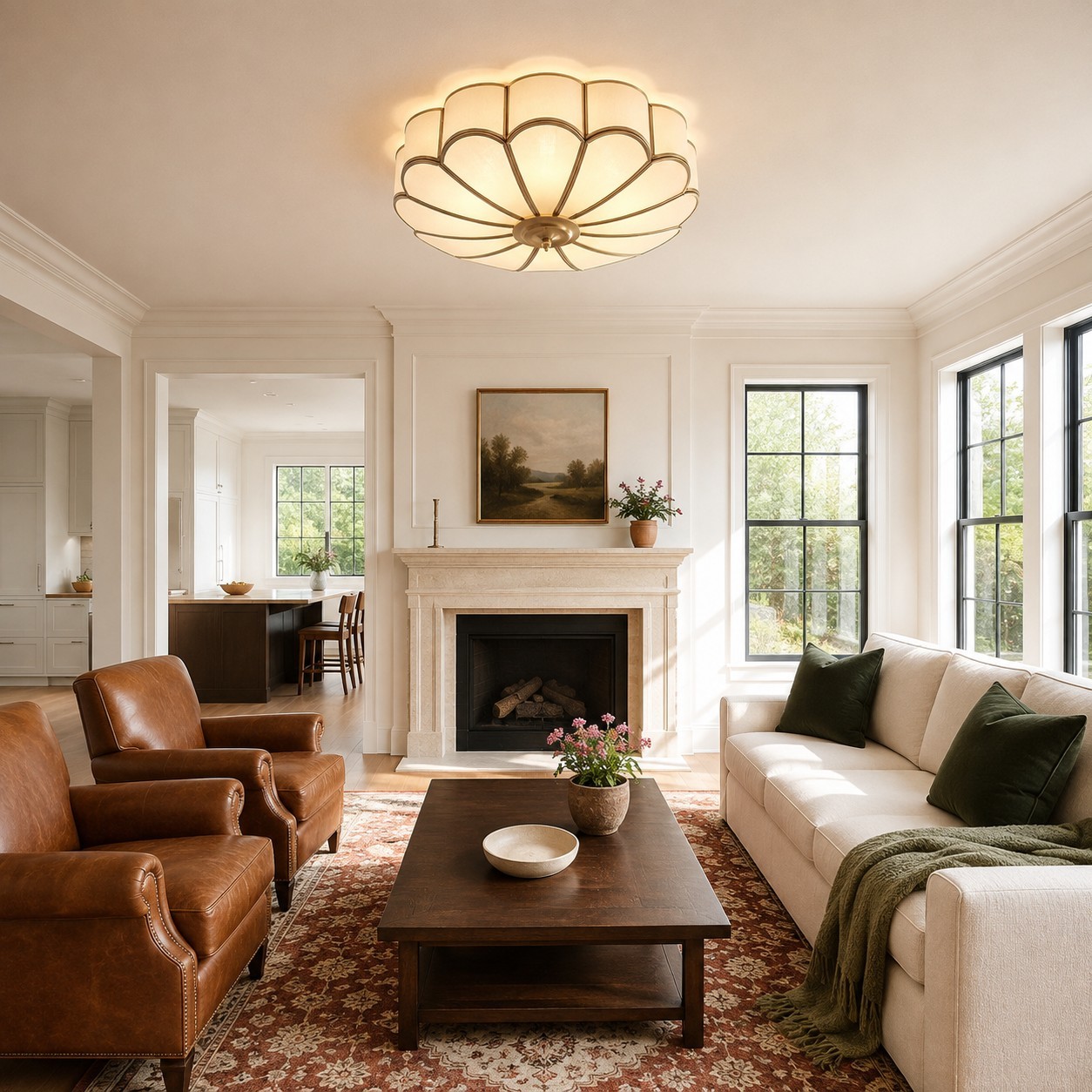 Eldor Gold Flower Shape Glass Recessed Ceiling Light