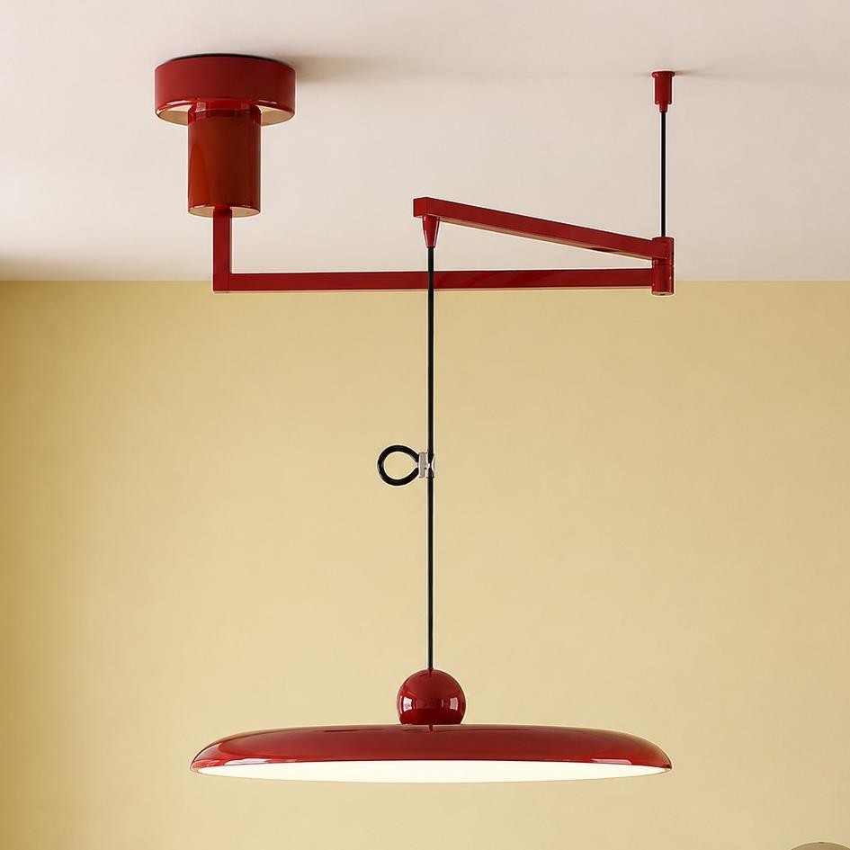 Delphin Colorful Swing Arm Flying Saucer Pendant Light