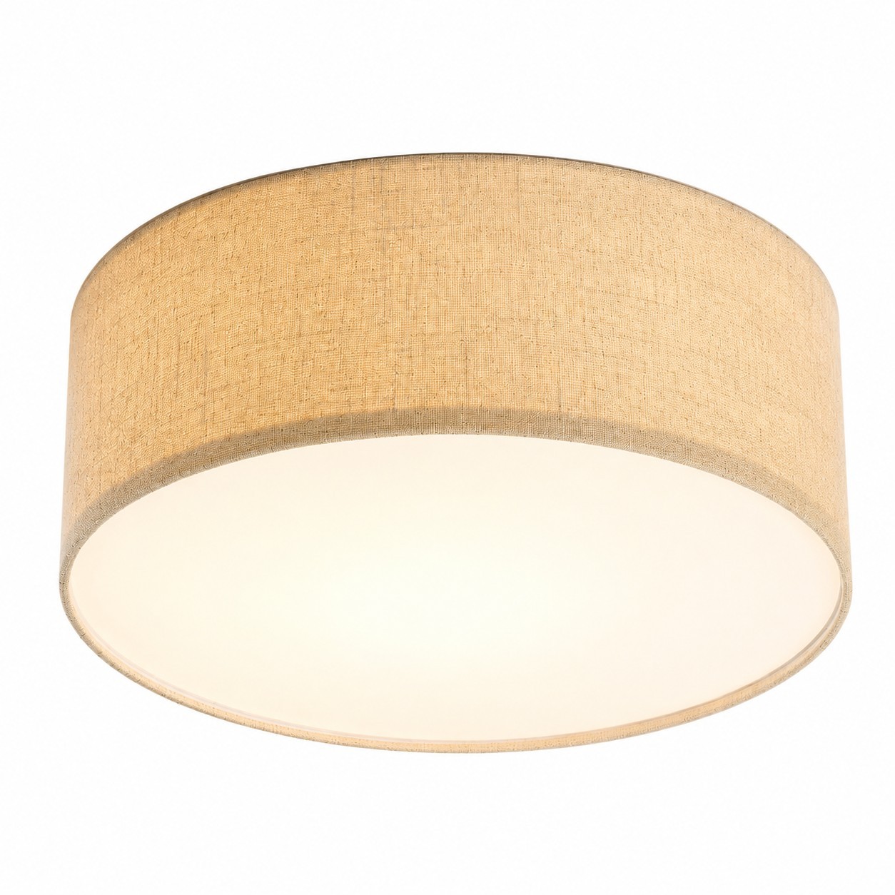 Toren Modern Linen Fabric Drum Flush Mount Ceiling Light