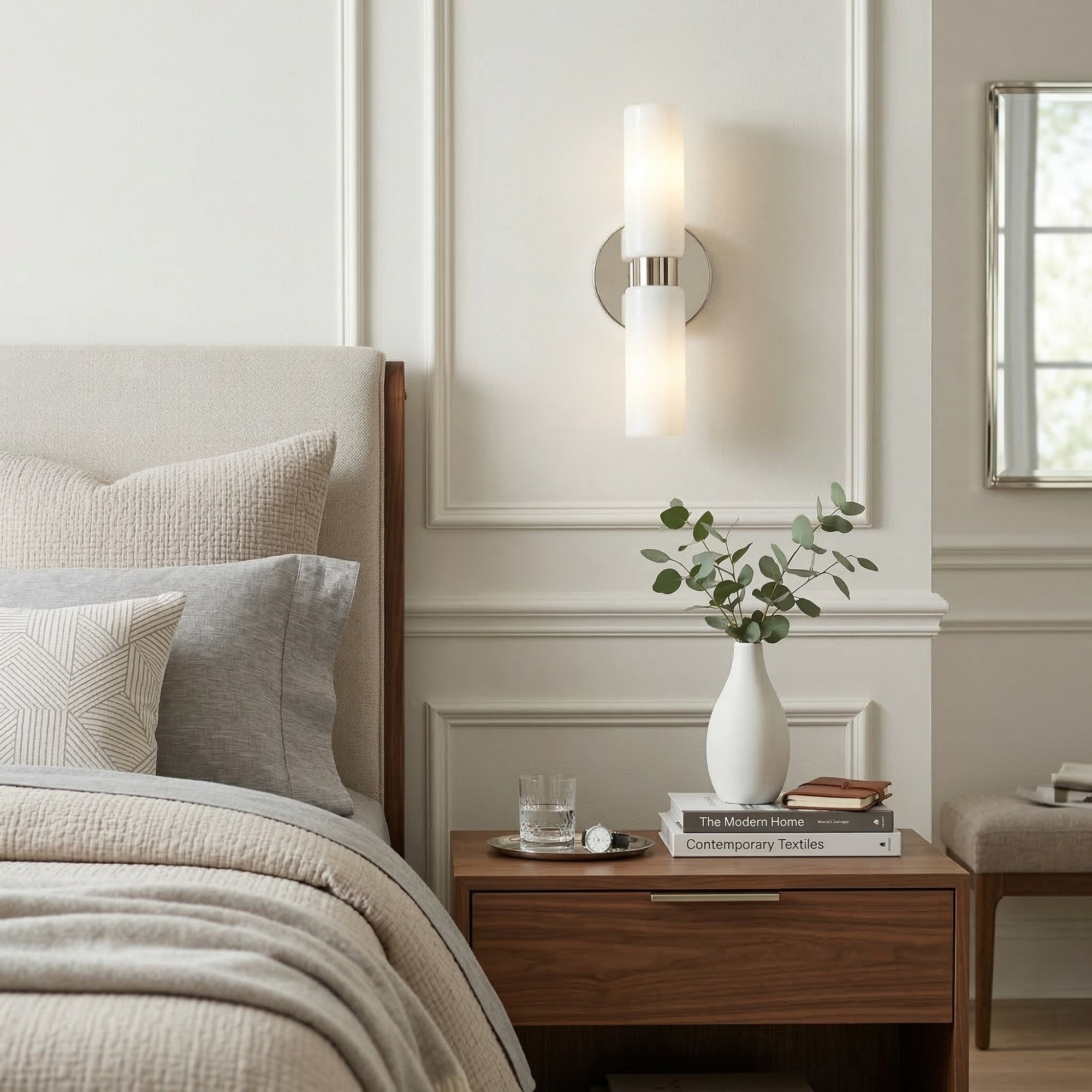 Sinclair Minimalist Glass Double Short Wall Light