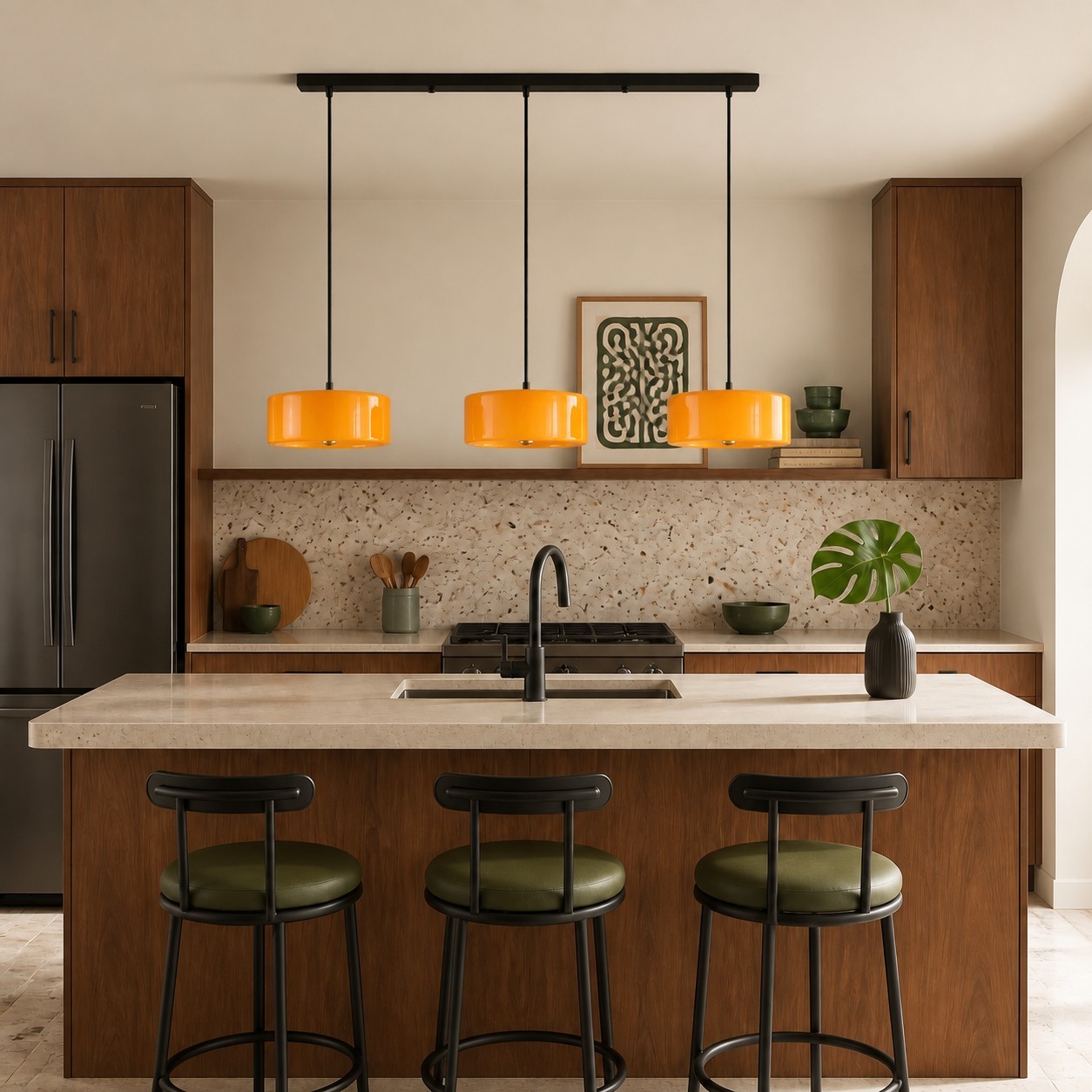 Xavier Modern Glossy Ceramic Drum Pendant Light