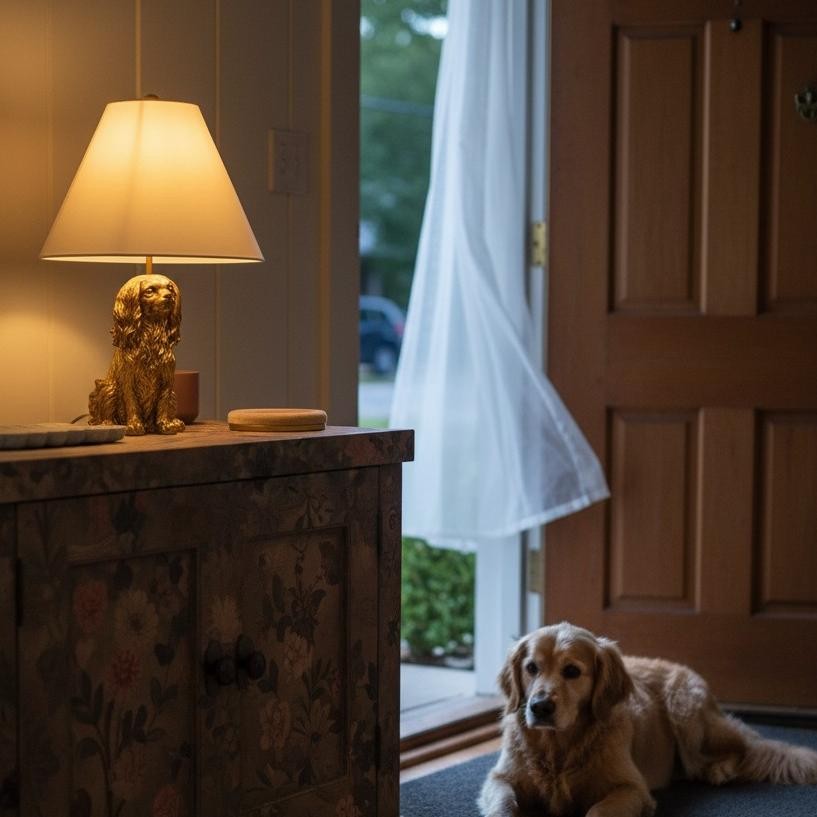 Aurea Unique Animal Table Lamp - Dog Sculptural Accent Lighting for Bedroom & Living Room