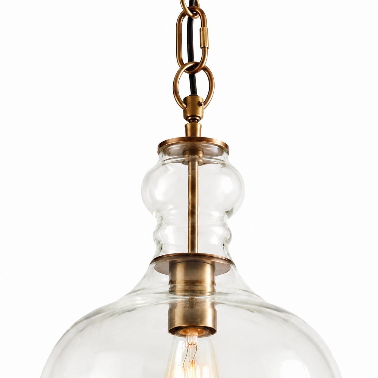 Yates Industrial Clear Glass Pendant Light