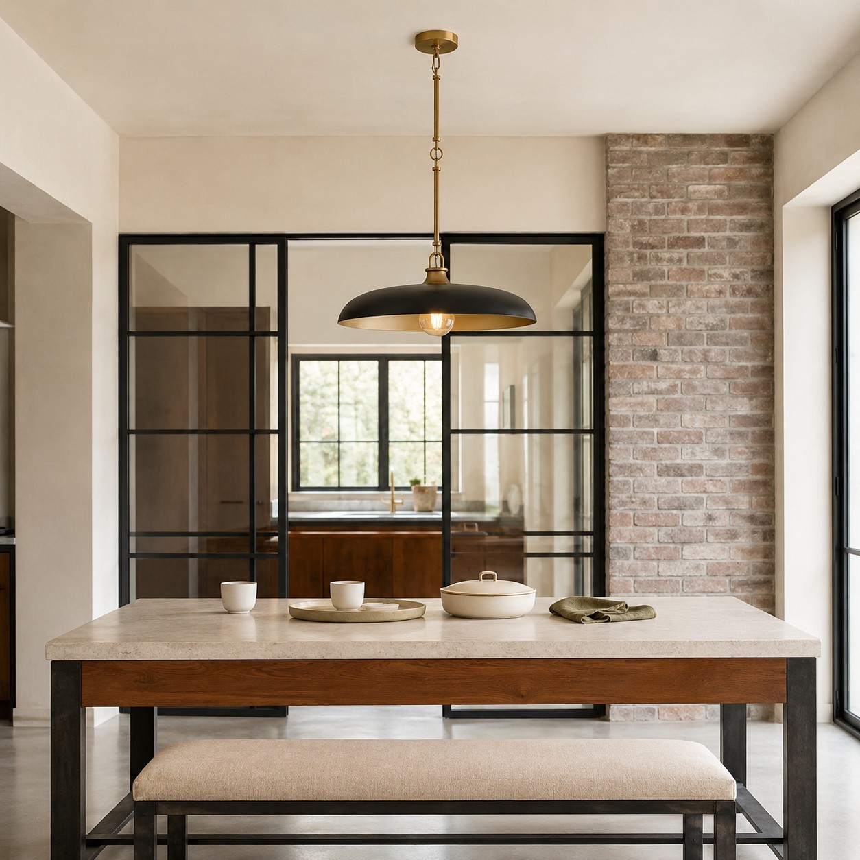 Leila Industrial Rustic Bronze Cone Shade Pendant Light