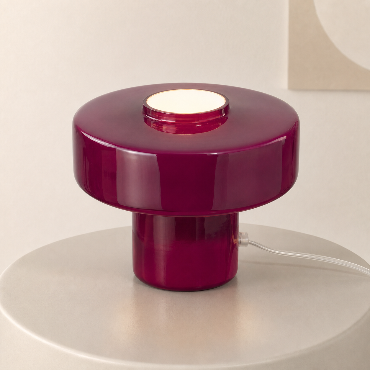 Aetheris Modern Colorful Glass Mushroom Table Lamp