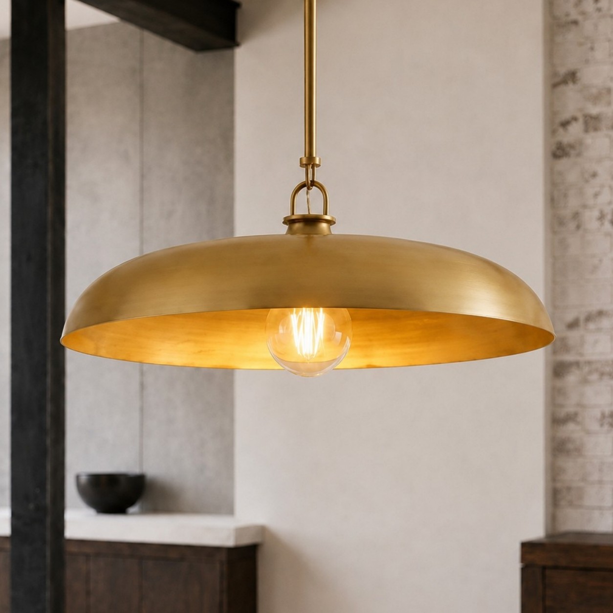 Leila Industrial Rustic Bronze Cone Shade Pendant Light